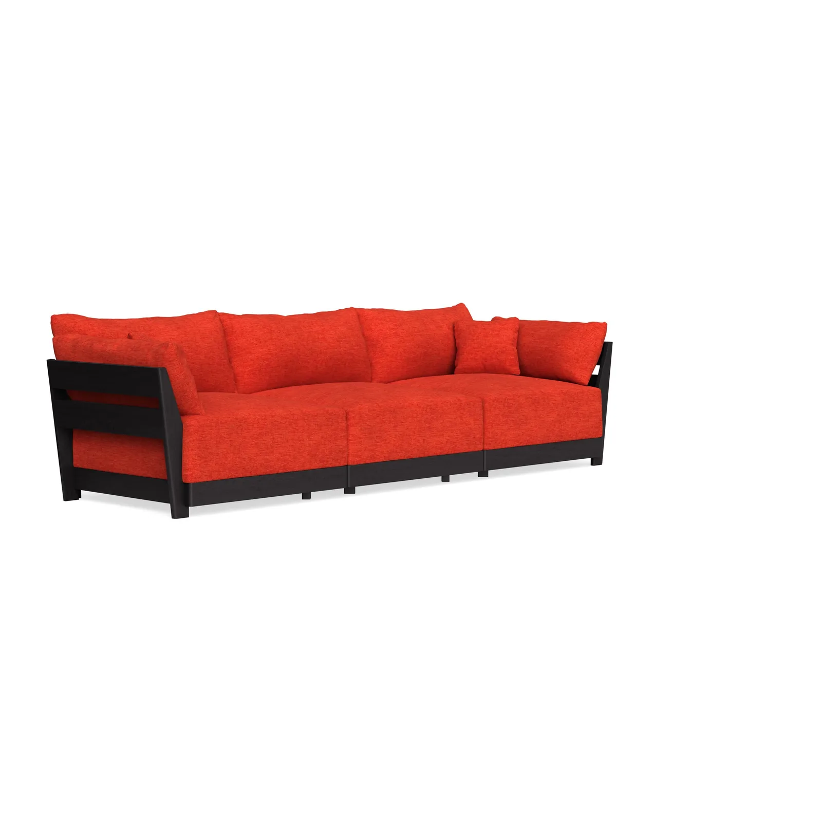 Modular Bondi Black 3-Seater Sofa in Poppy Orange – Classic Blend