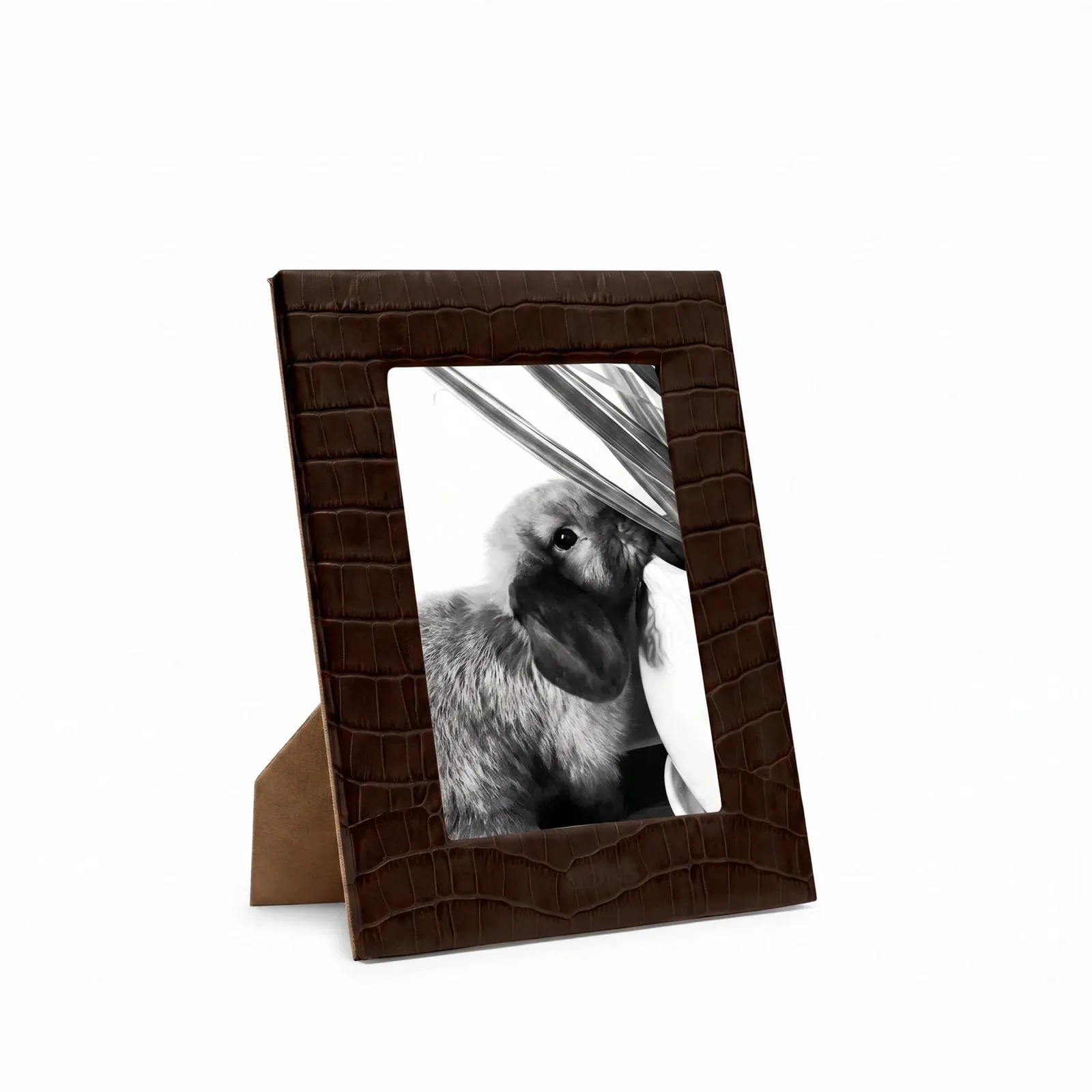 5X7 Photo Frame Brown Croc