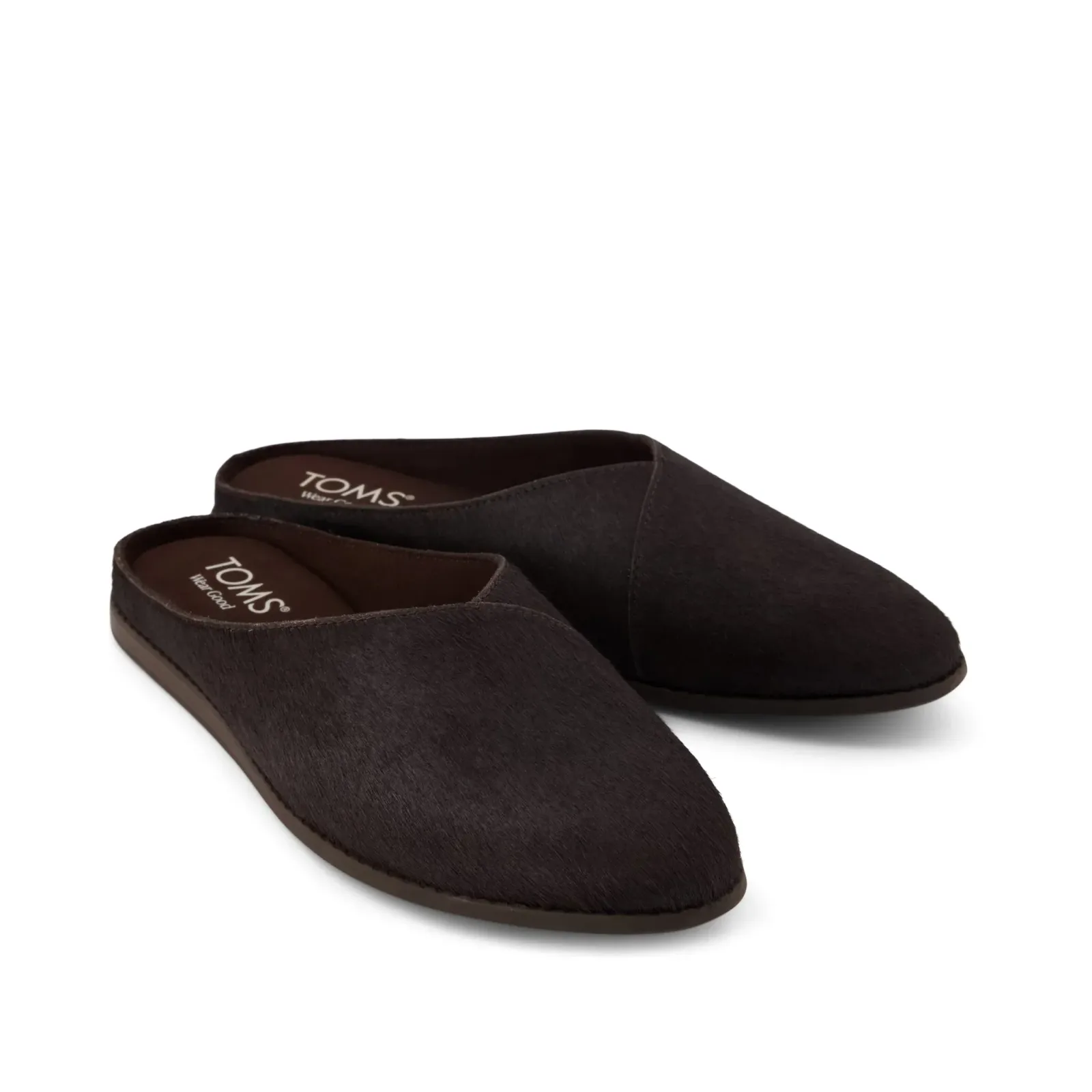 Womens Amelia Mule Chocolate Brown Hair Leather
