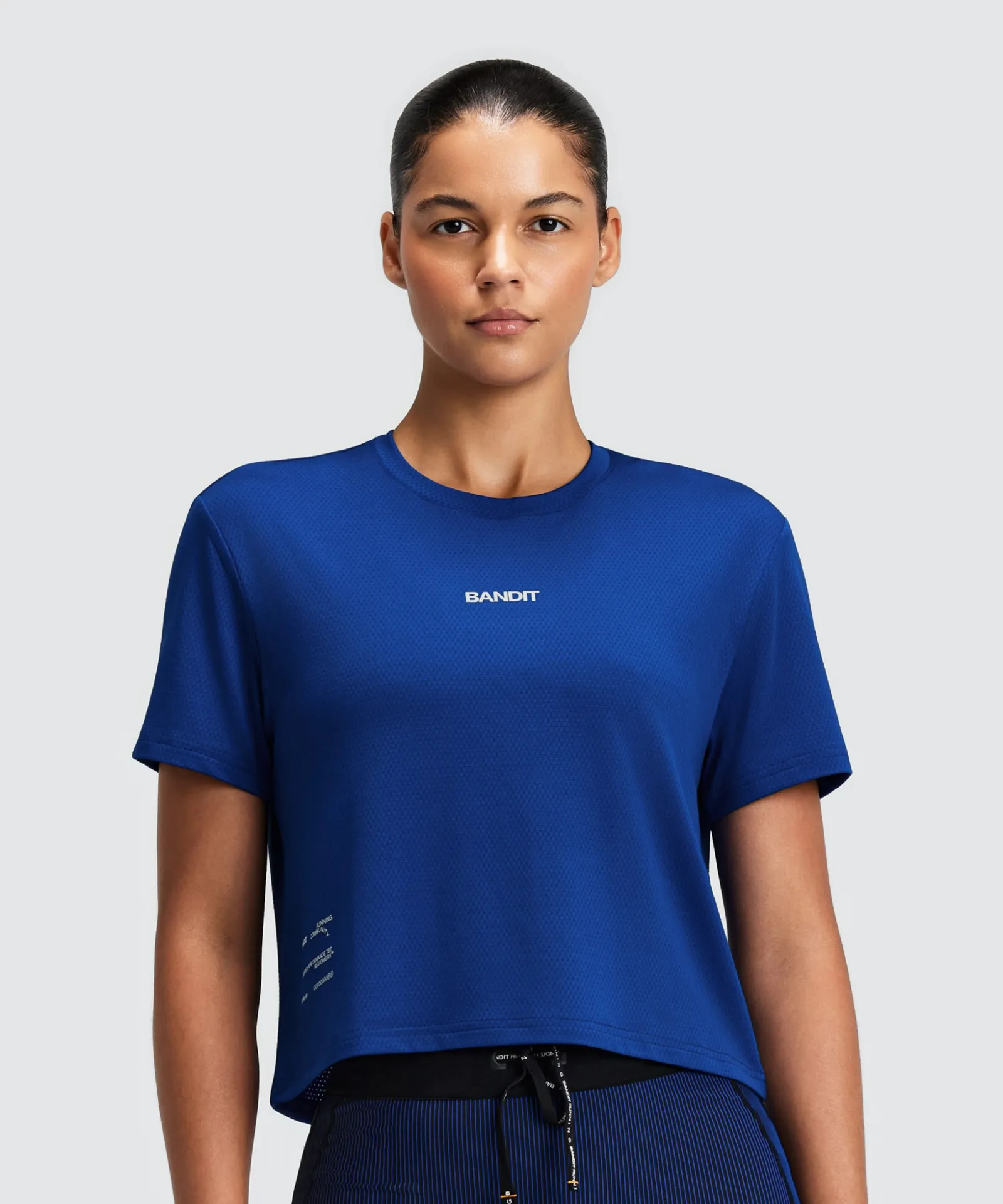 Women's Micromesh™ Cropped Run Tee – Bauhaus Blue