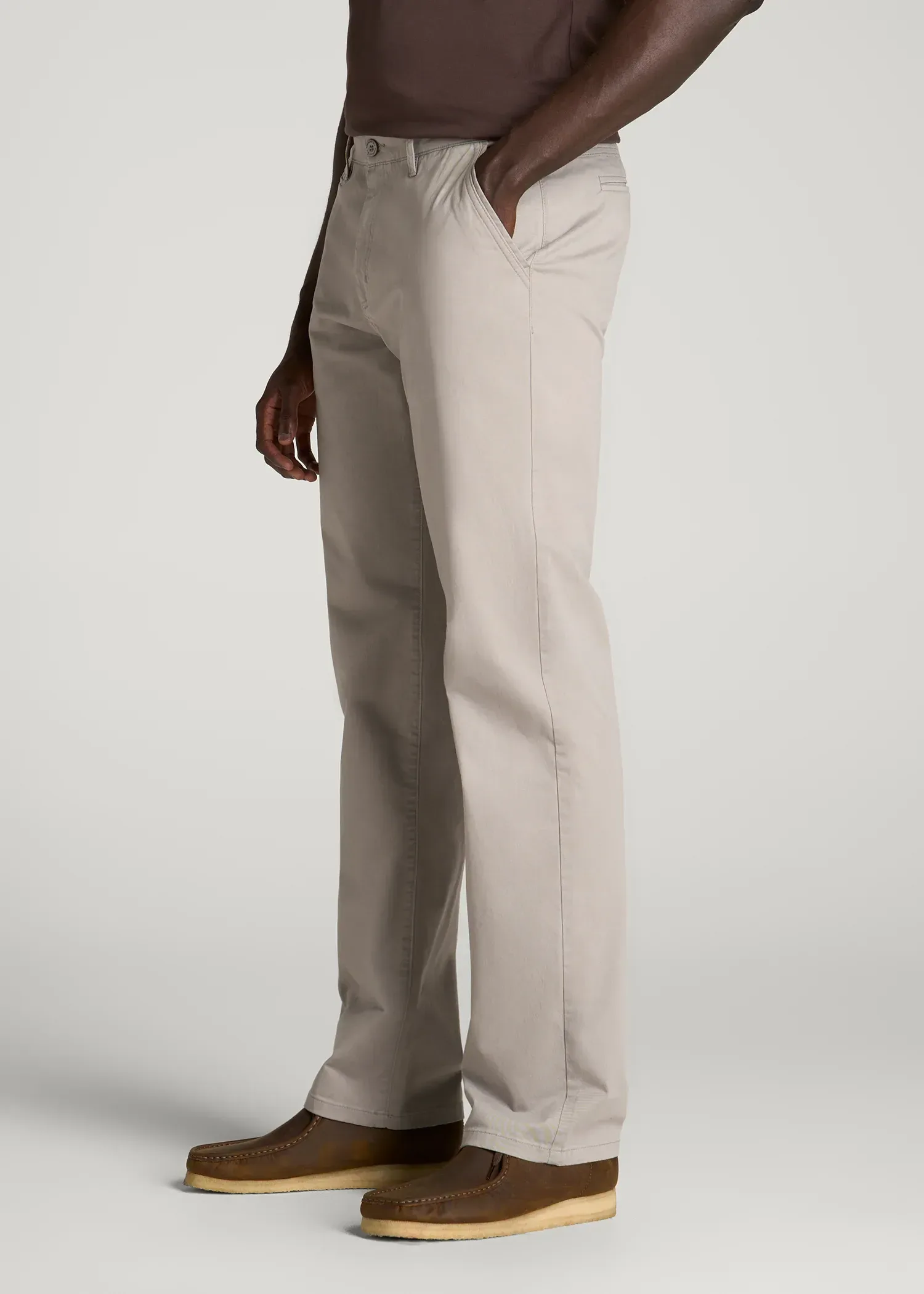 Mason Relaxed Fit Chinos for Tall Men in Moon Rock