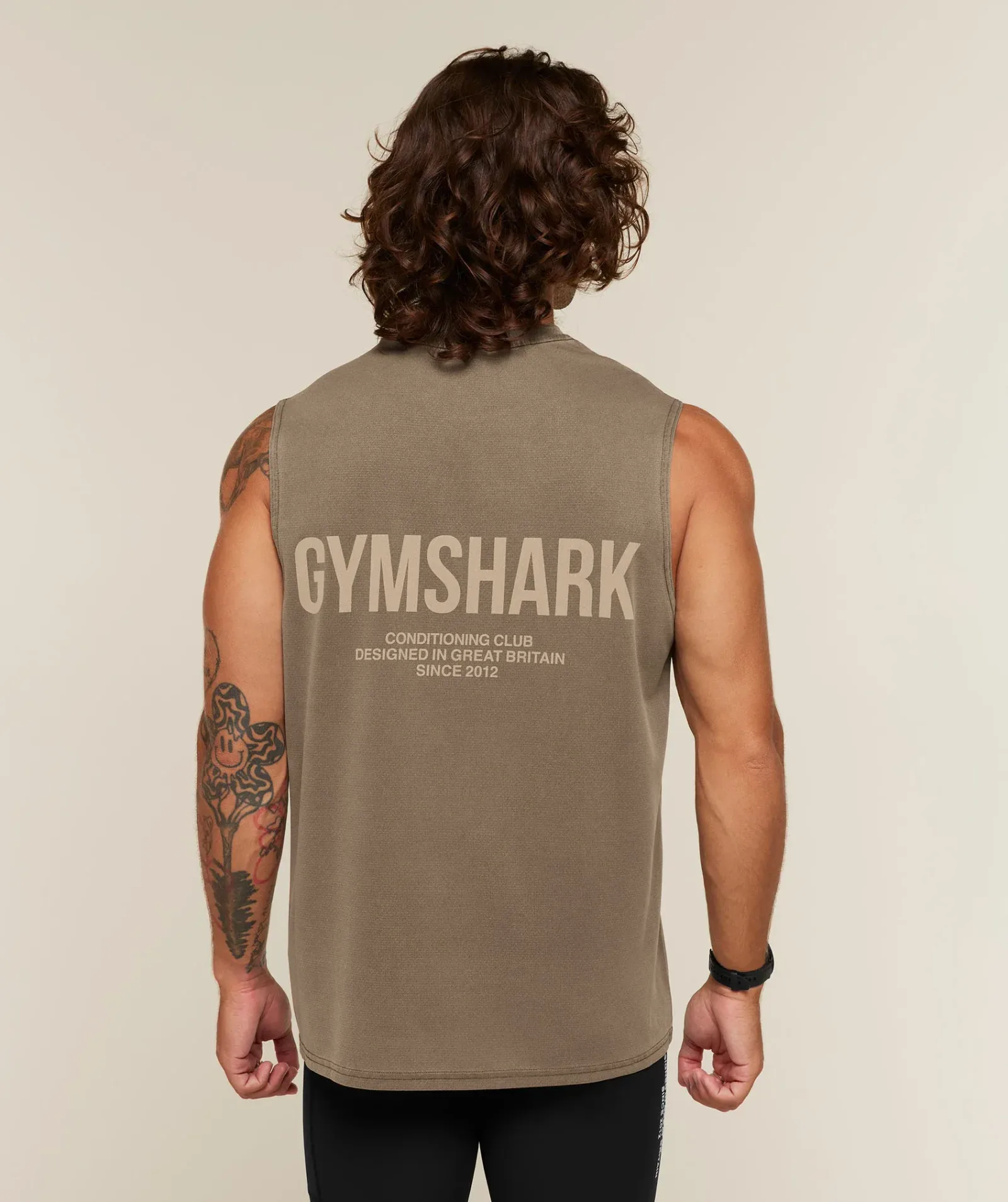 Gymshark Conditioning Club Washed Tank – Trail Brown/Vanilla Beige/Wash