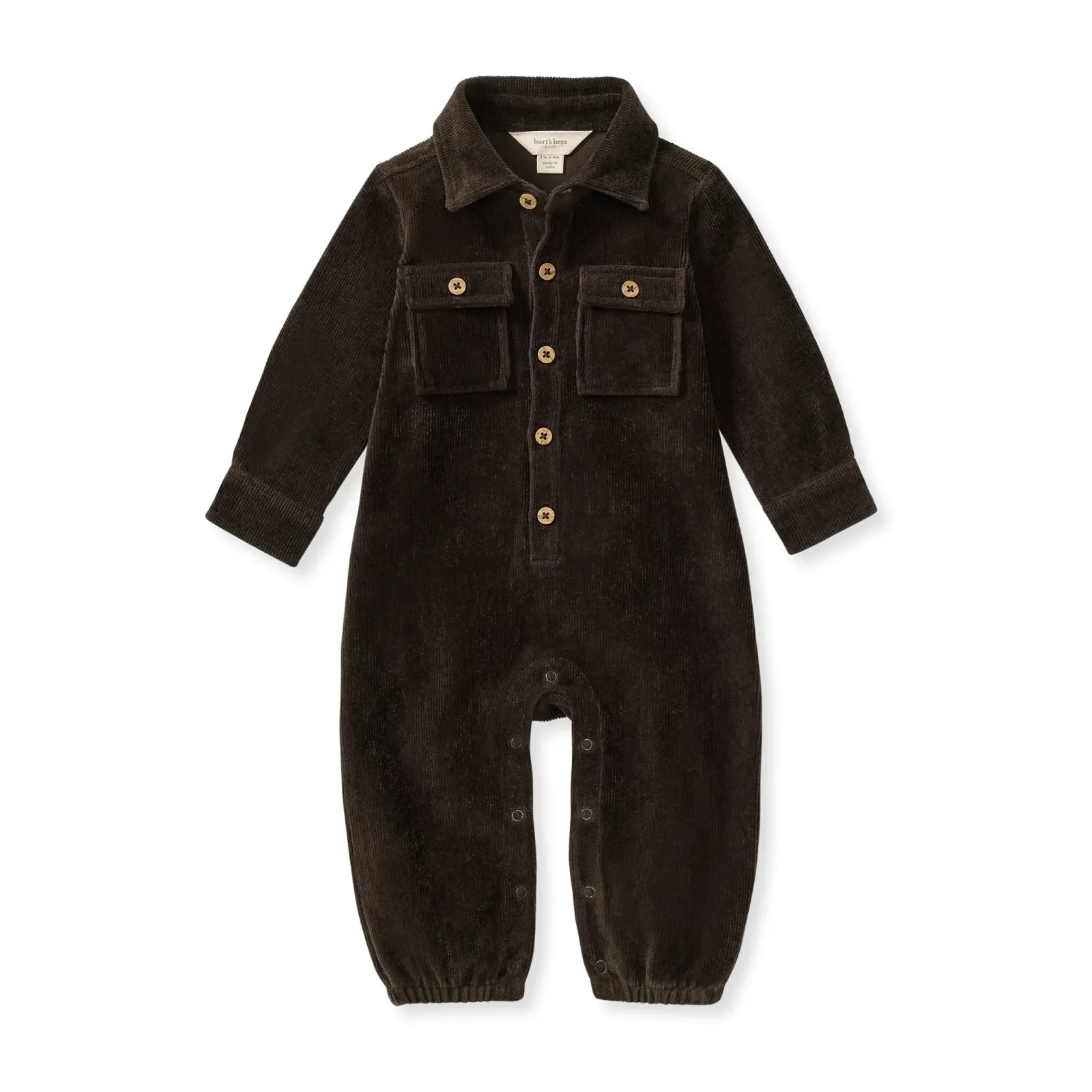 Knit Corduroy Organic Baby Boy Jumpsuit – Shadow