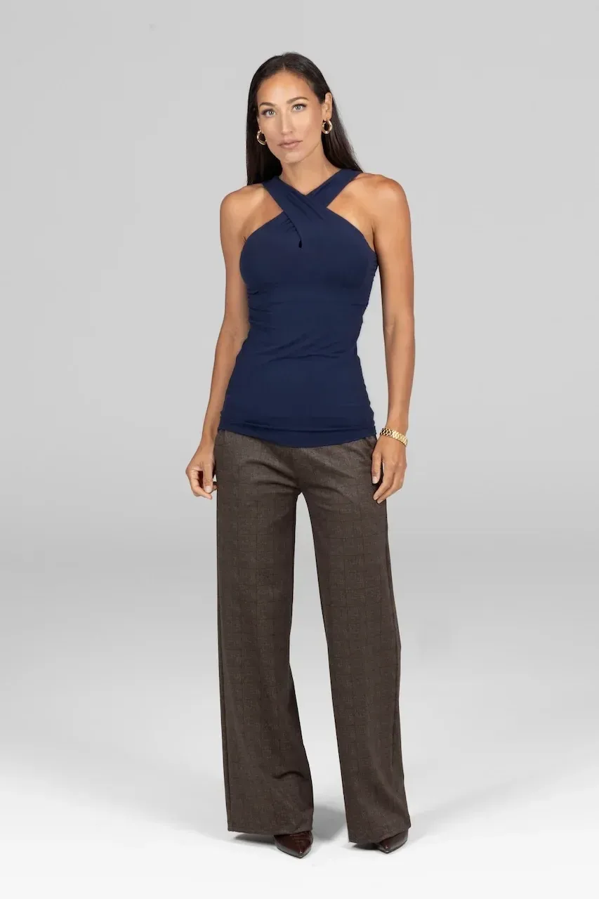 KIRAGRACE Luxe Halter: Marine Navy