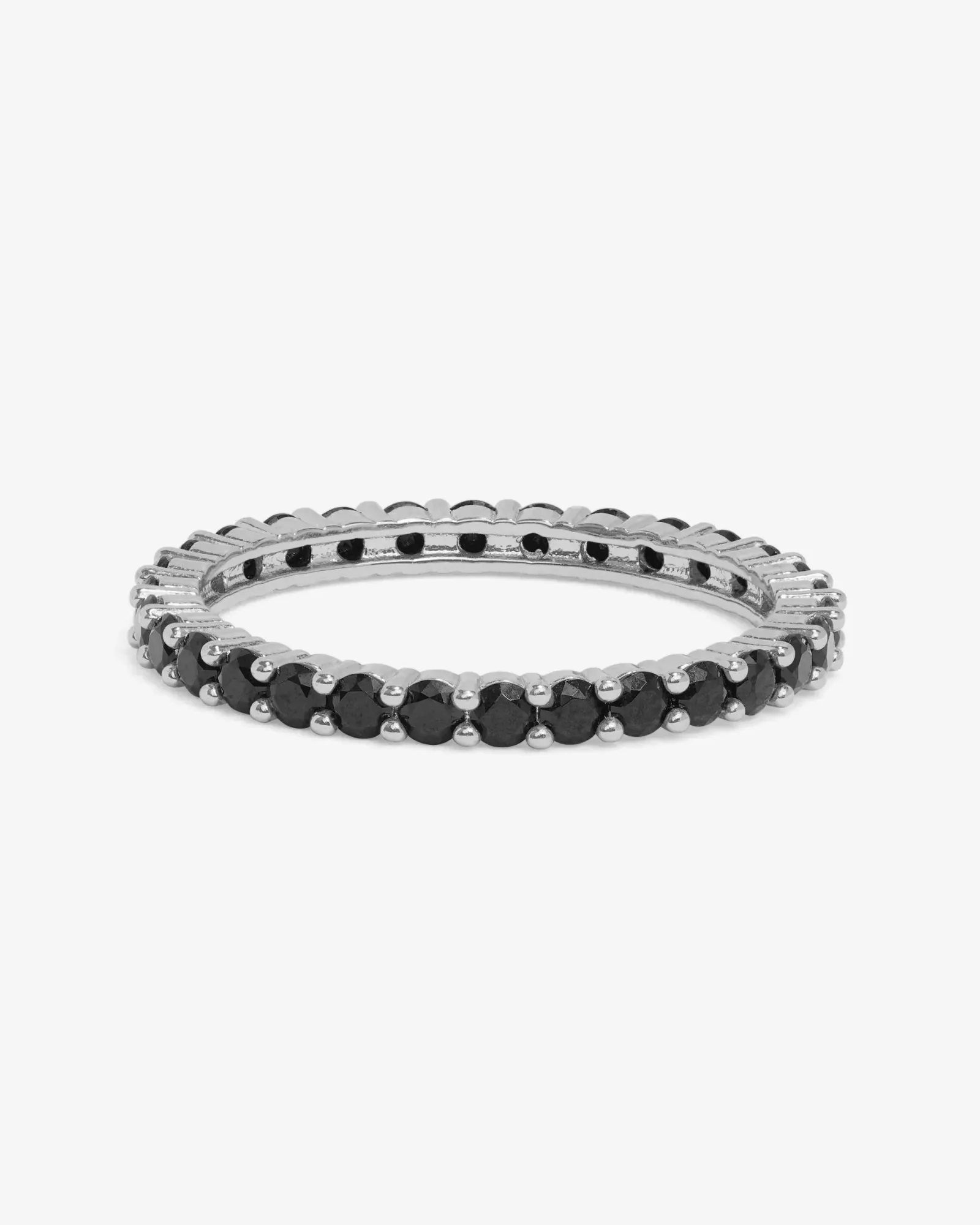 Heiress Ring 2mm – Silver|Black Diamondettes