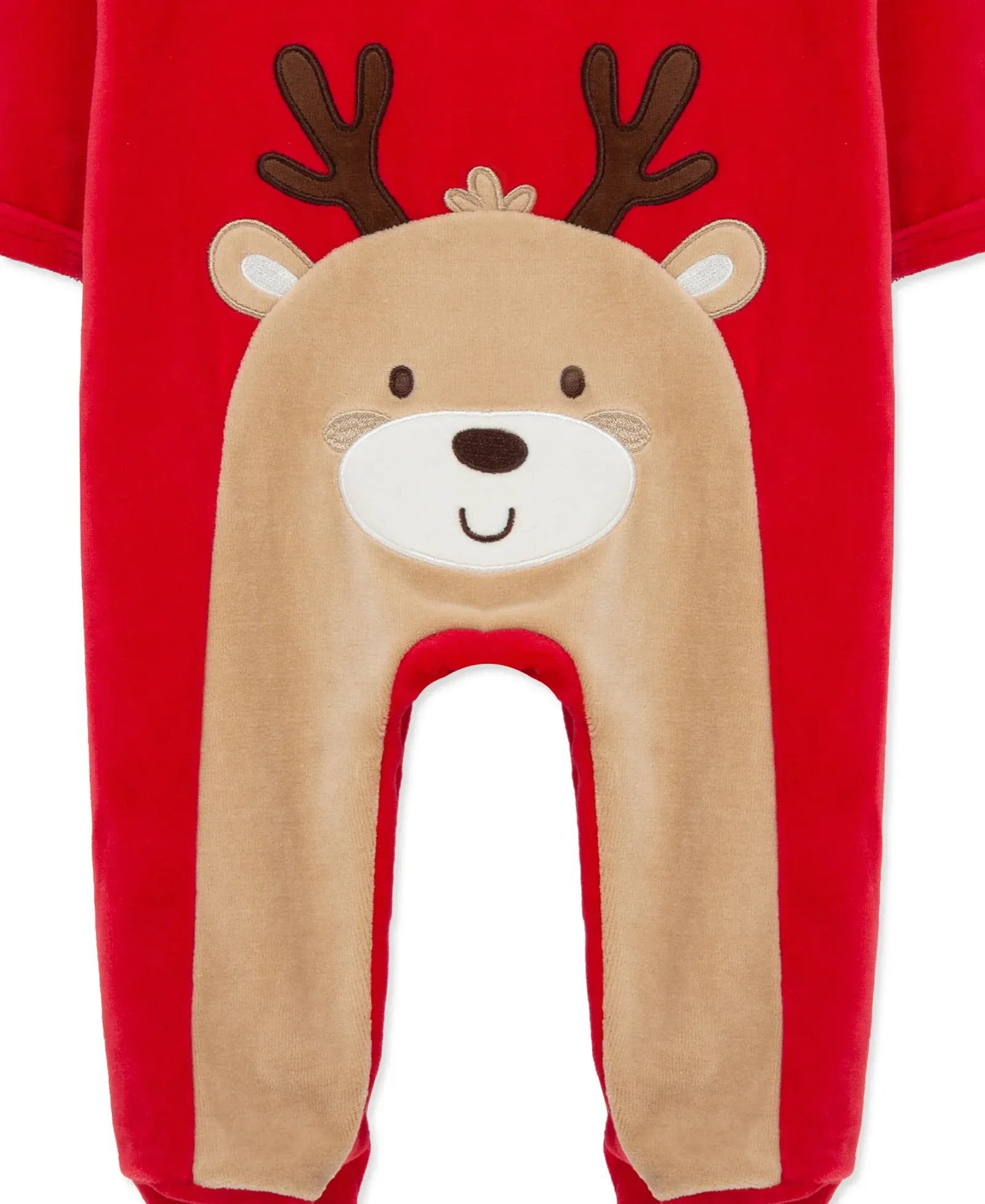 Reindeer Velour Footie (3M-9M)