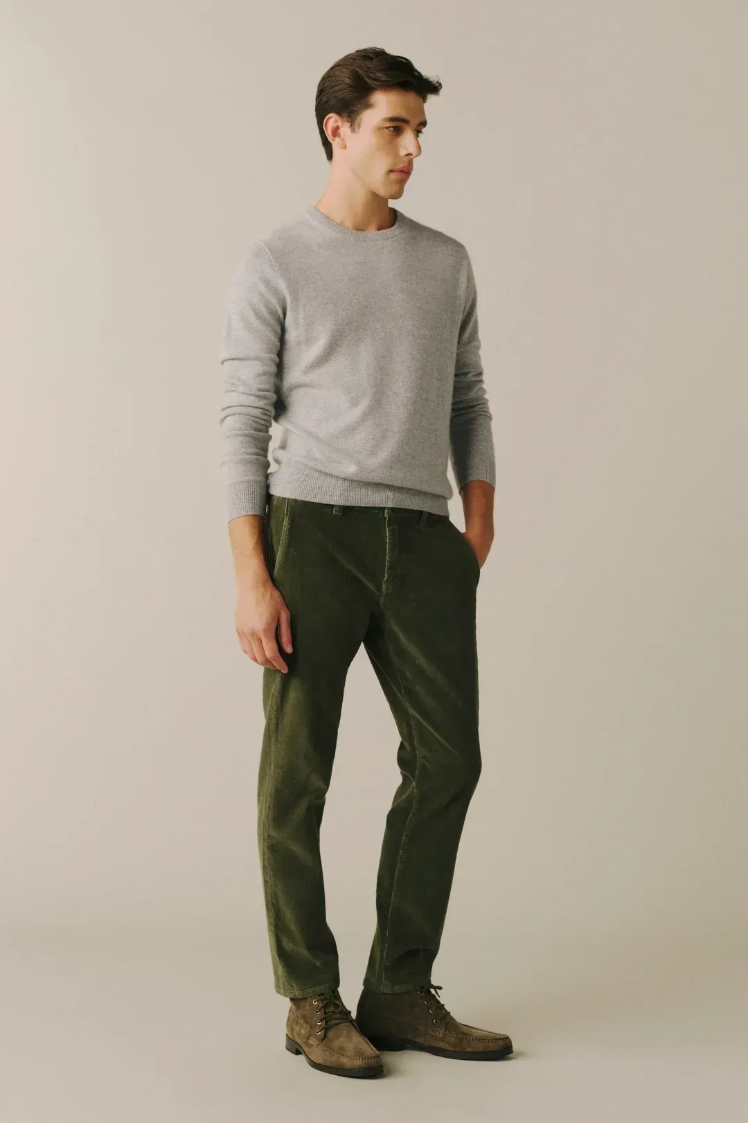 Ord – Straight Corduroy Trouser – Olive Grove