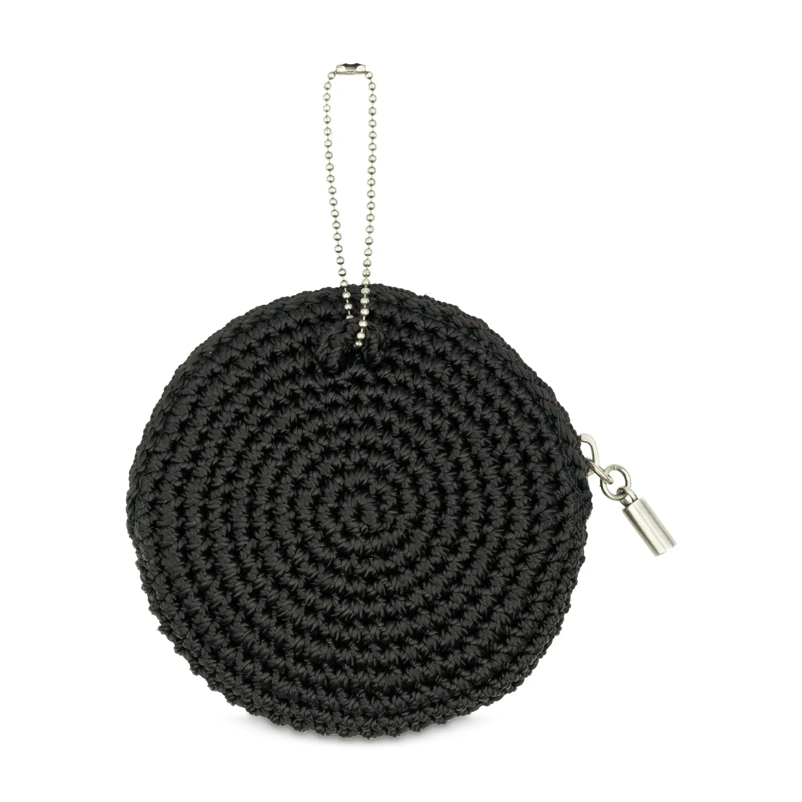 Circle Coin Pouch – Hand Crochet – Black Pyrite Star