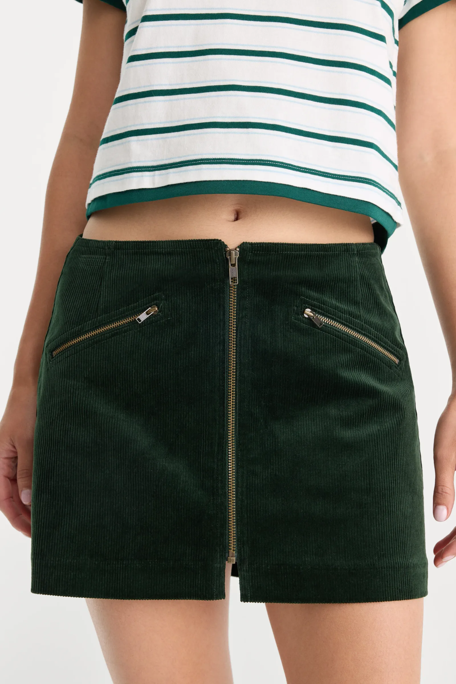 The Cord Mini Skirt – Forest Green