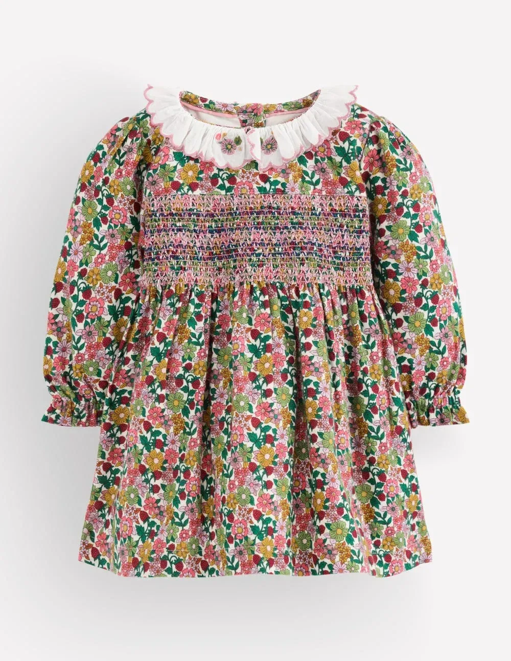 Smocked Party Dress-Multi Floral
