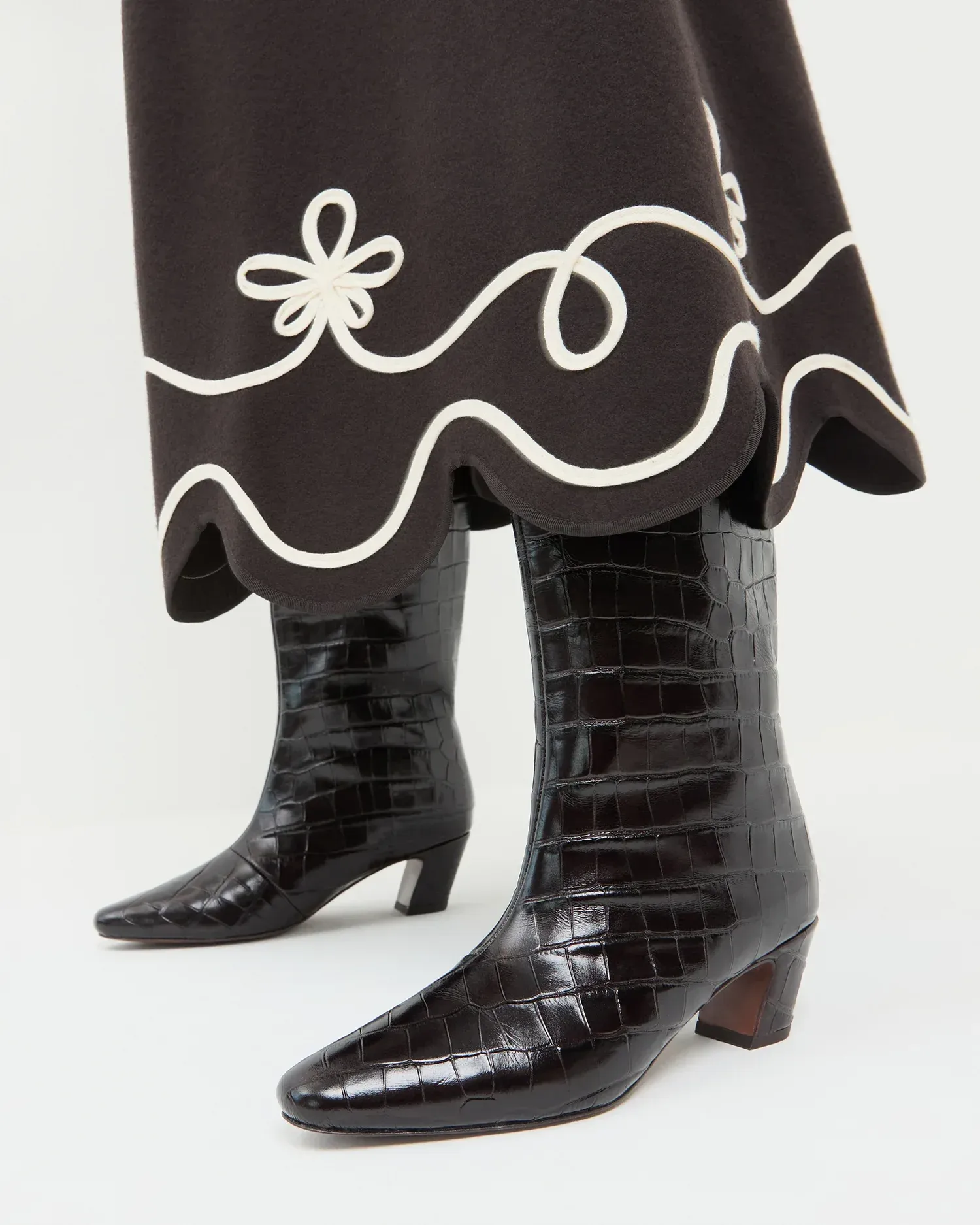 Marley Crocodile Leather Tall Boot