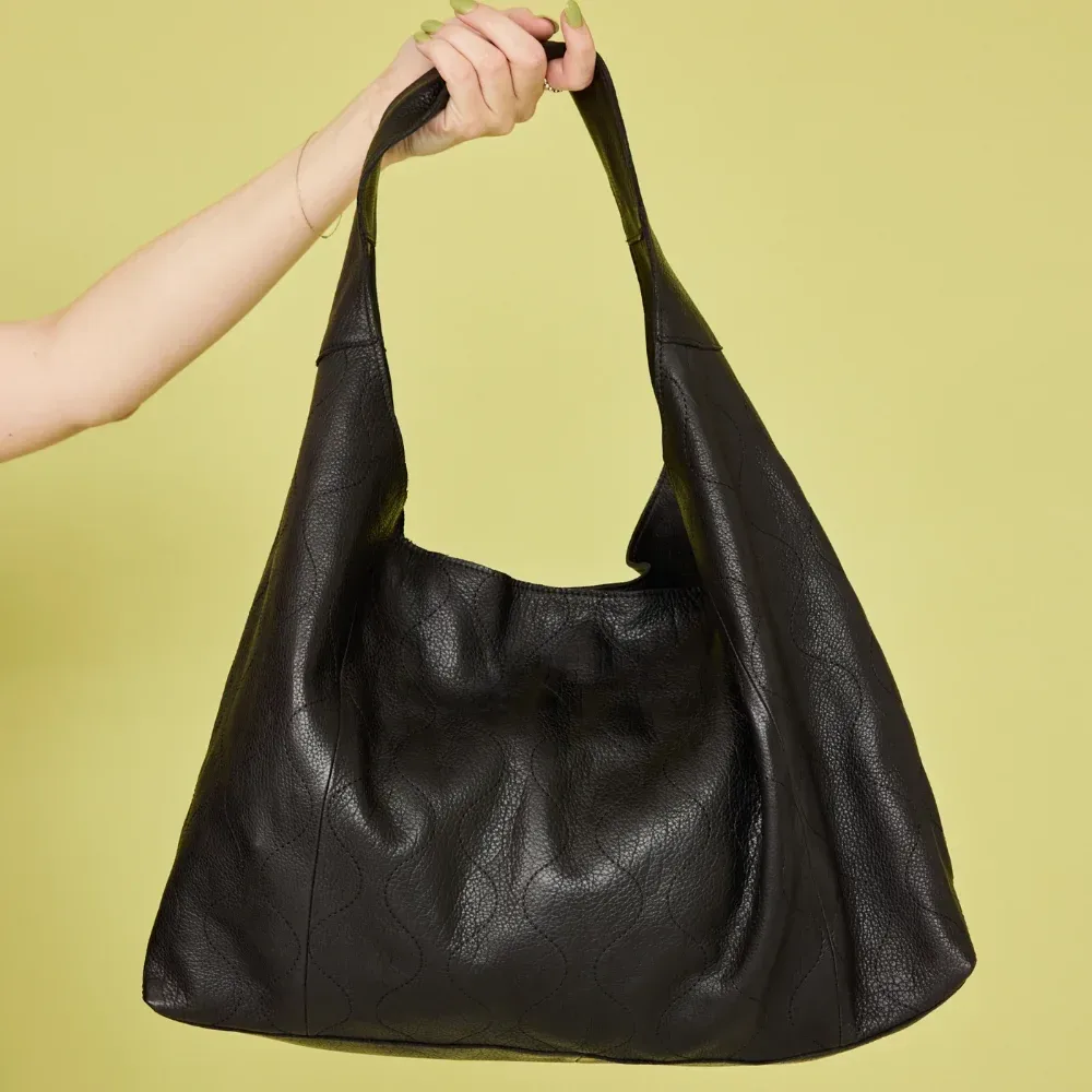 Lindsey Groovy Swirl Leather Tote Bag