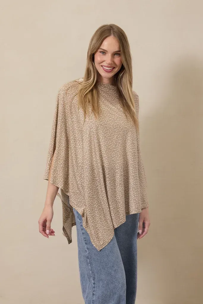 Cream Floral Nursing Cover