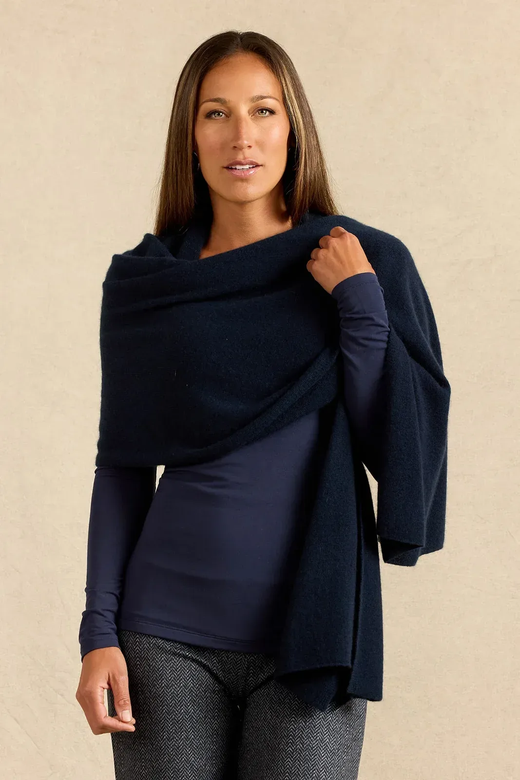 Cashmere Scarf: Navy