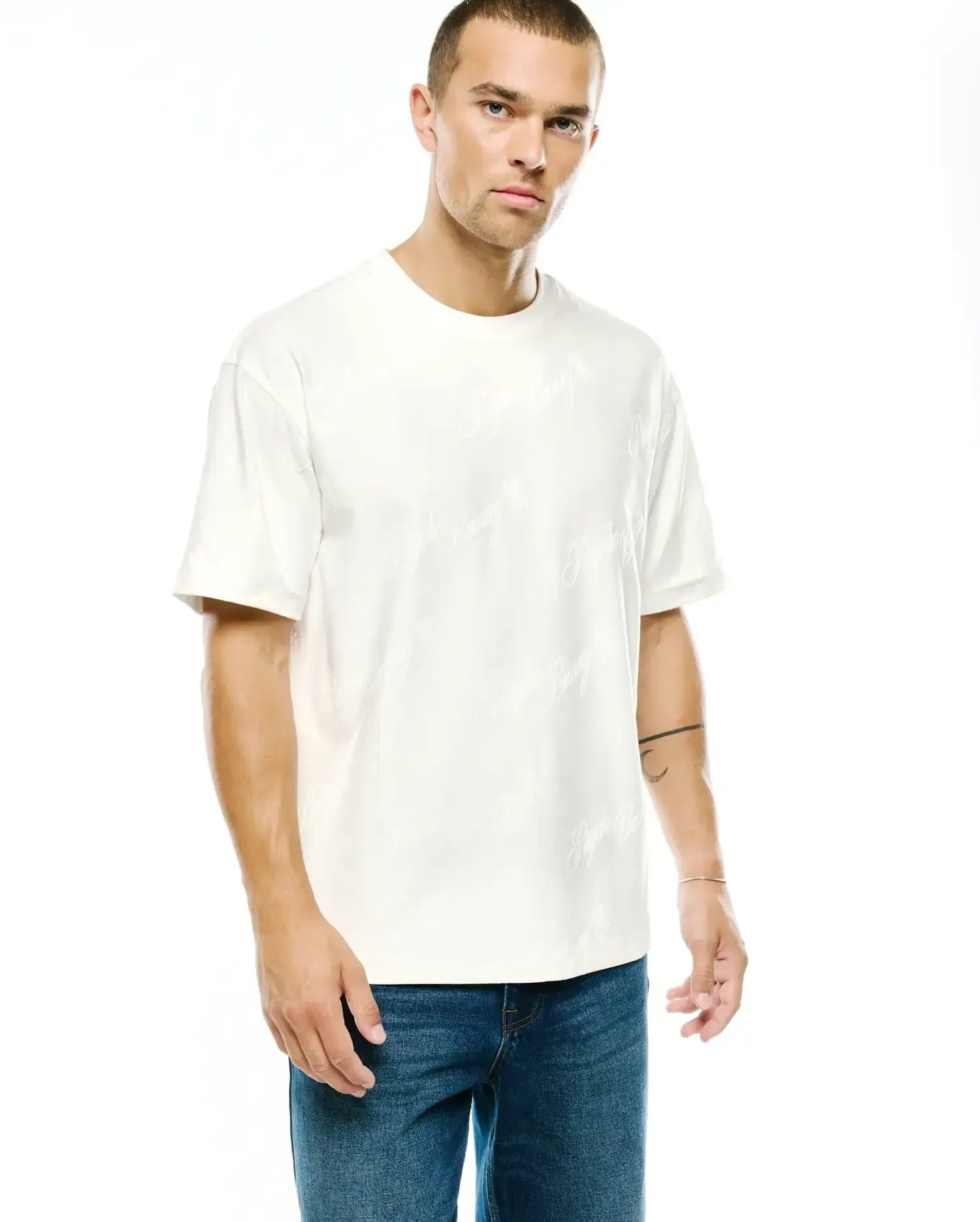 Mens Lenny Relaxed Jacquard Tee – MT0200441