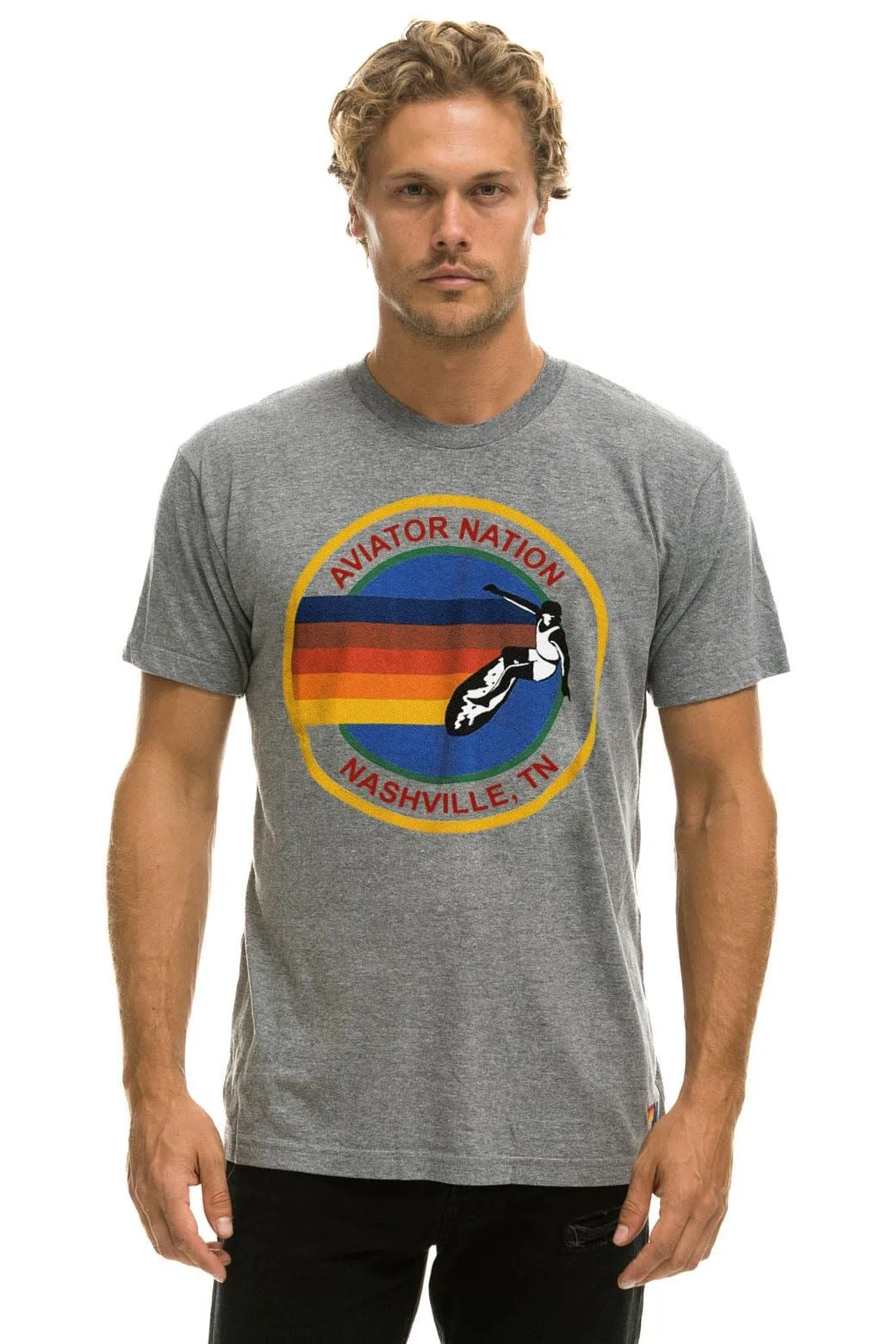 AVIATOR NATION Nashville Tee – Heather Grey
