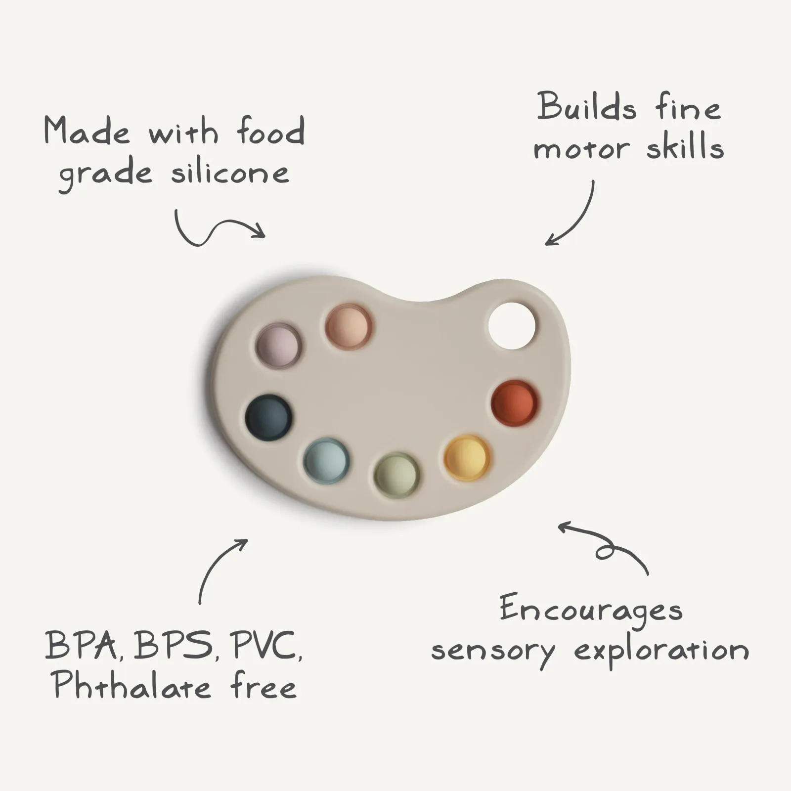 Mushie Paint Palette Press Toy