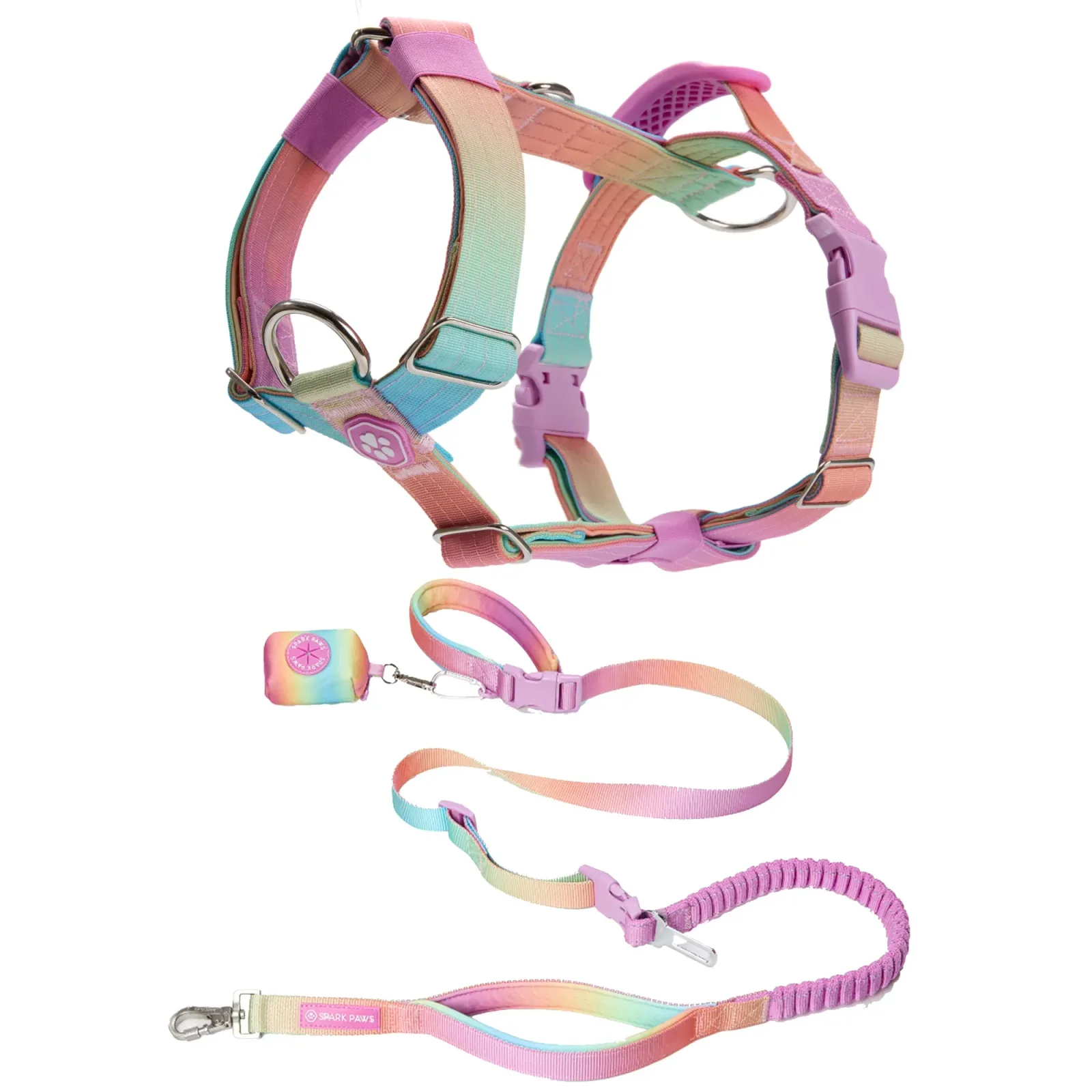 Comfort Control No-Pull Dog Harness and Multipurpose Leash Set – Pastel Icing