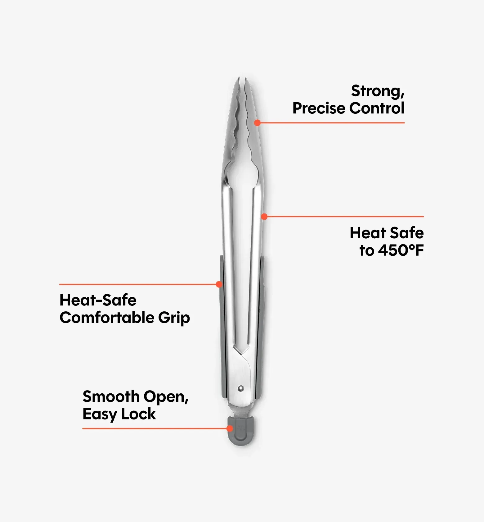 Stainless Steel Tongs – Gray