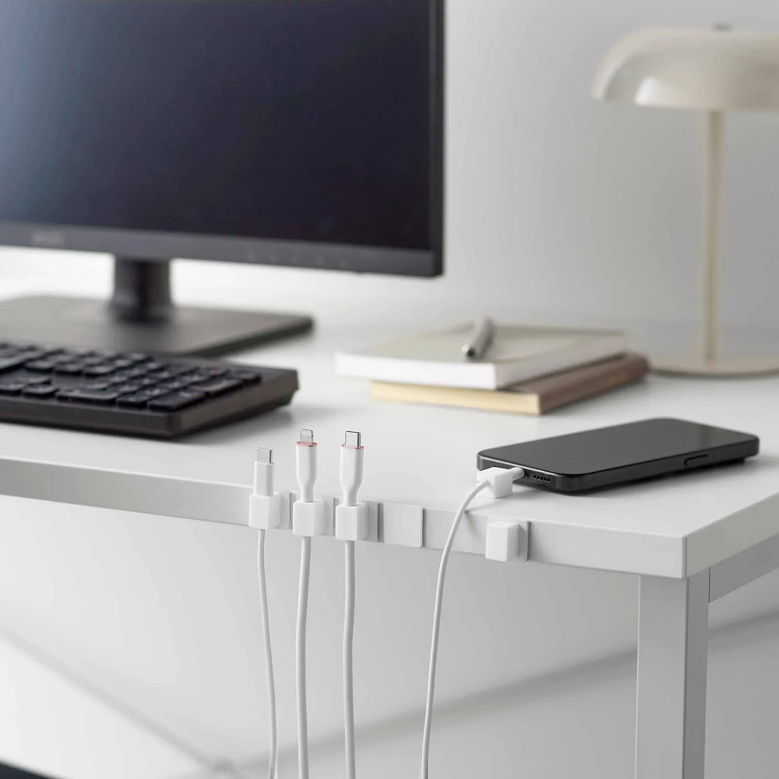 Magnetic Cable Holders With Adhesive Steel Bases (Set of 5) – Silicone