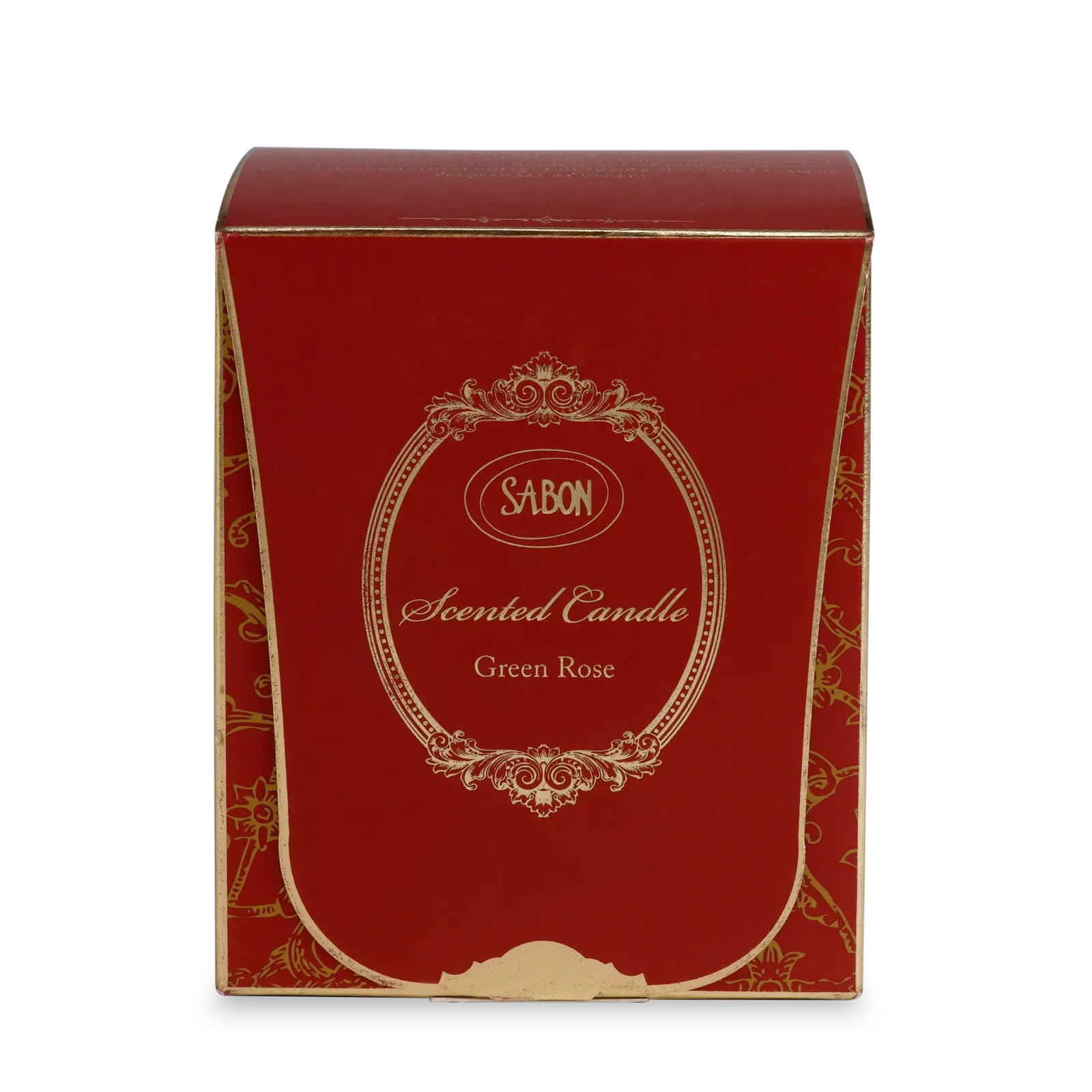 Glass Candle Green Rose