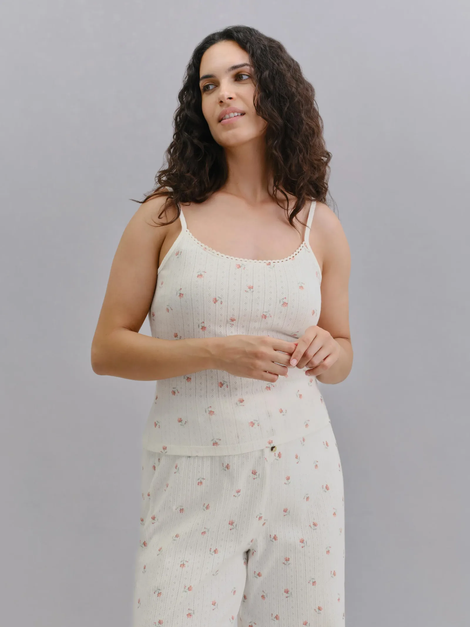 Posy Bud Pointelle Cami Vest