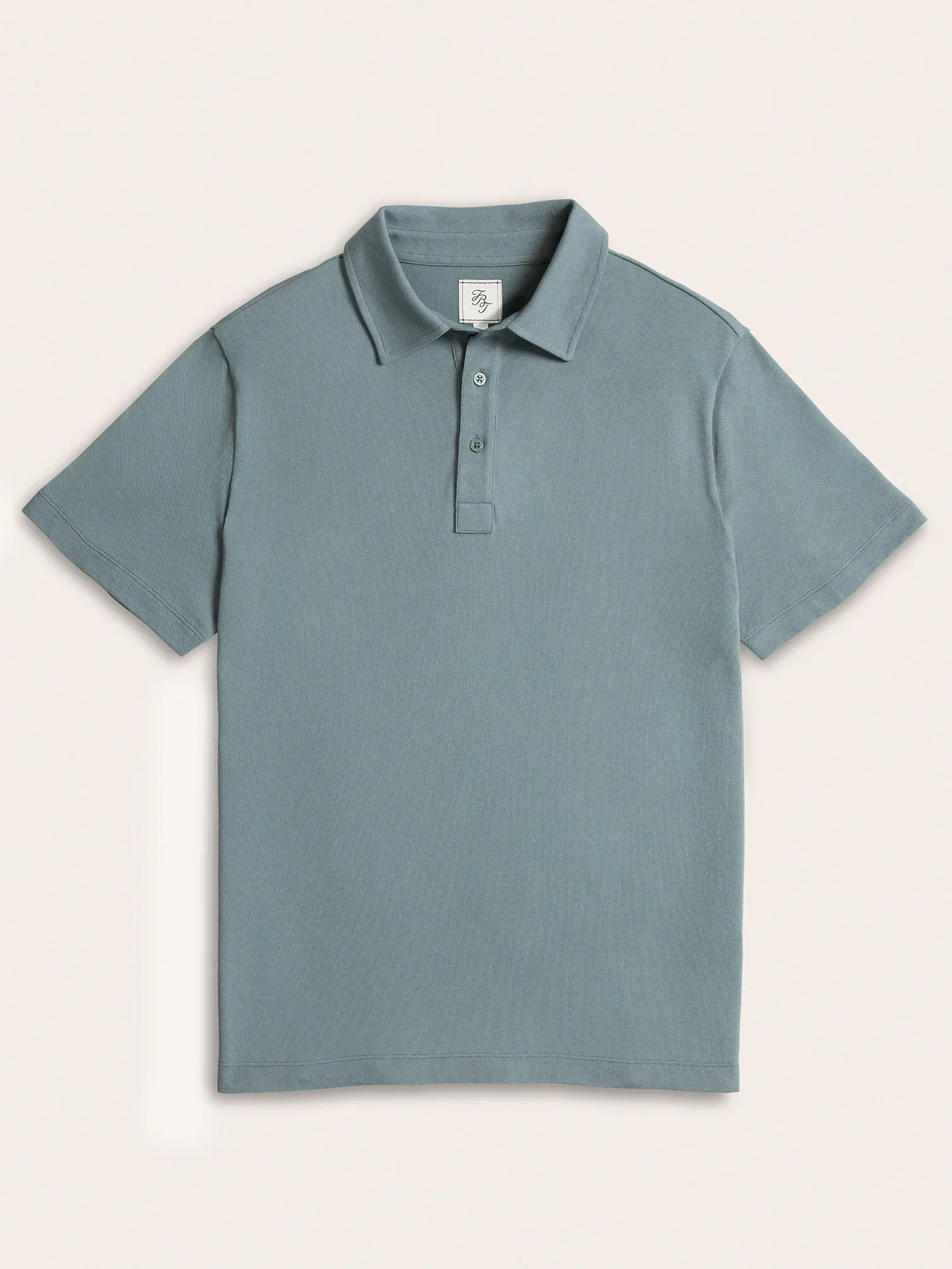 Misty Blue Cotton Pique Polo Shirt