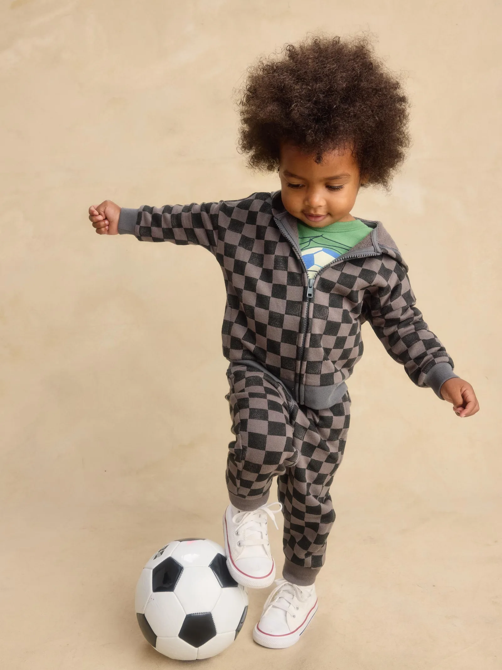 Checkered Hoodie & Joggers 2-Piece Set