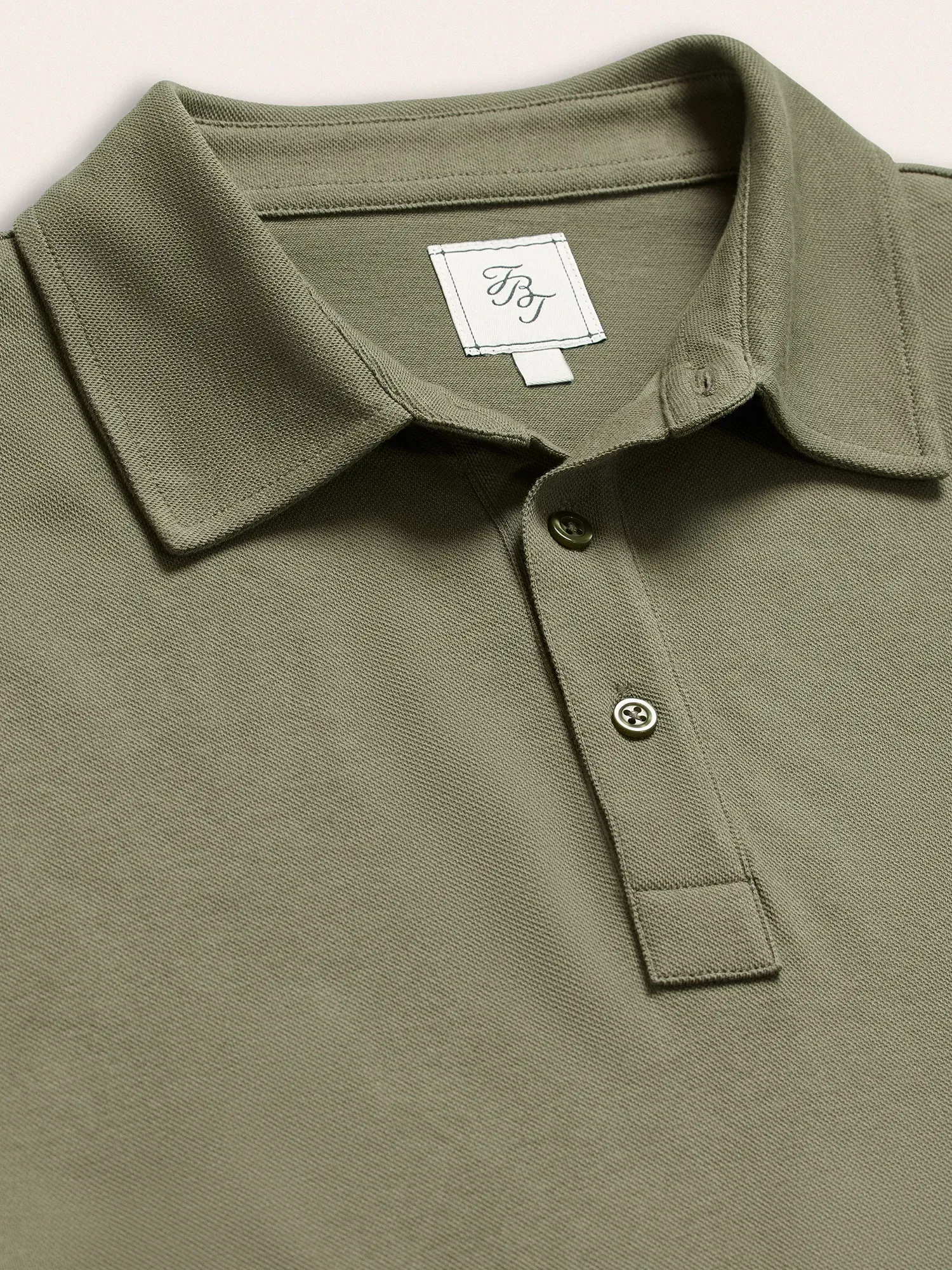 Desert Olive Cotton Pique Polo Shirt