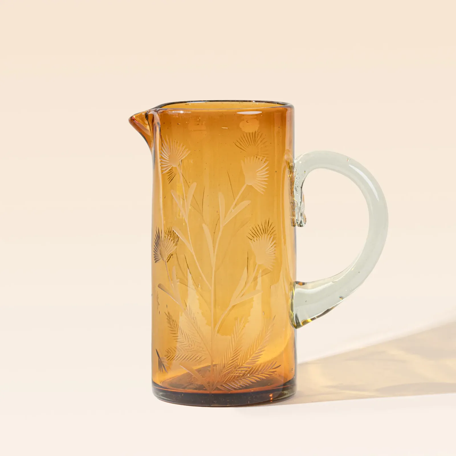 Etched Thistle Pitcher