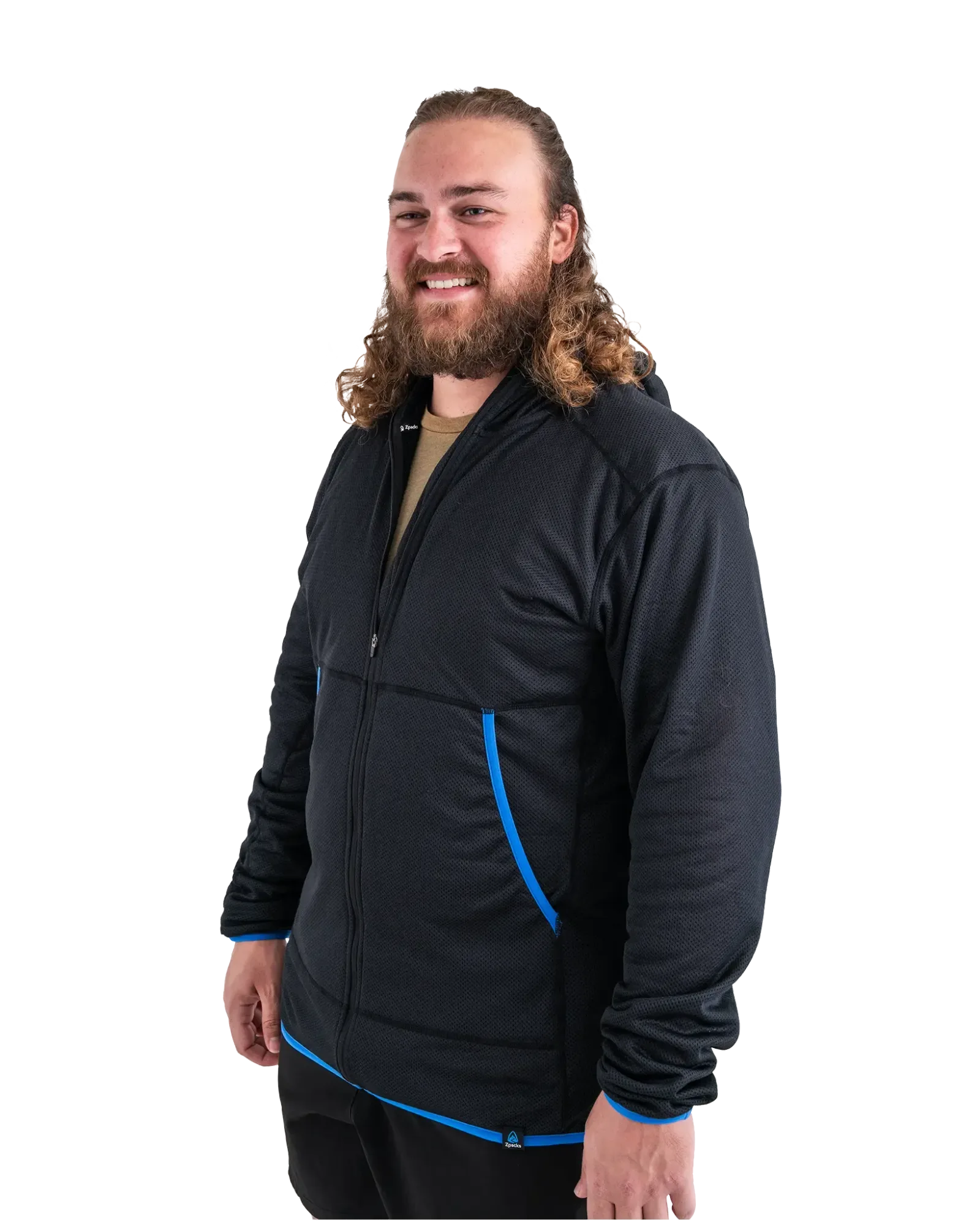 Clearance Zpacks Octa Fleece Hoody – Full Zip – Black w/ Blue Trim – Small