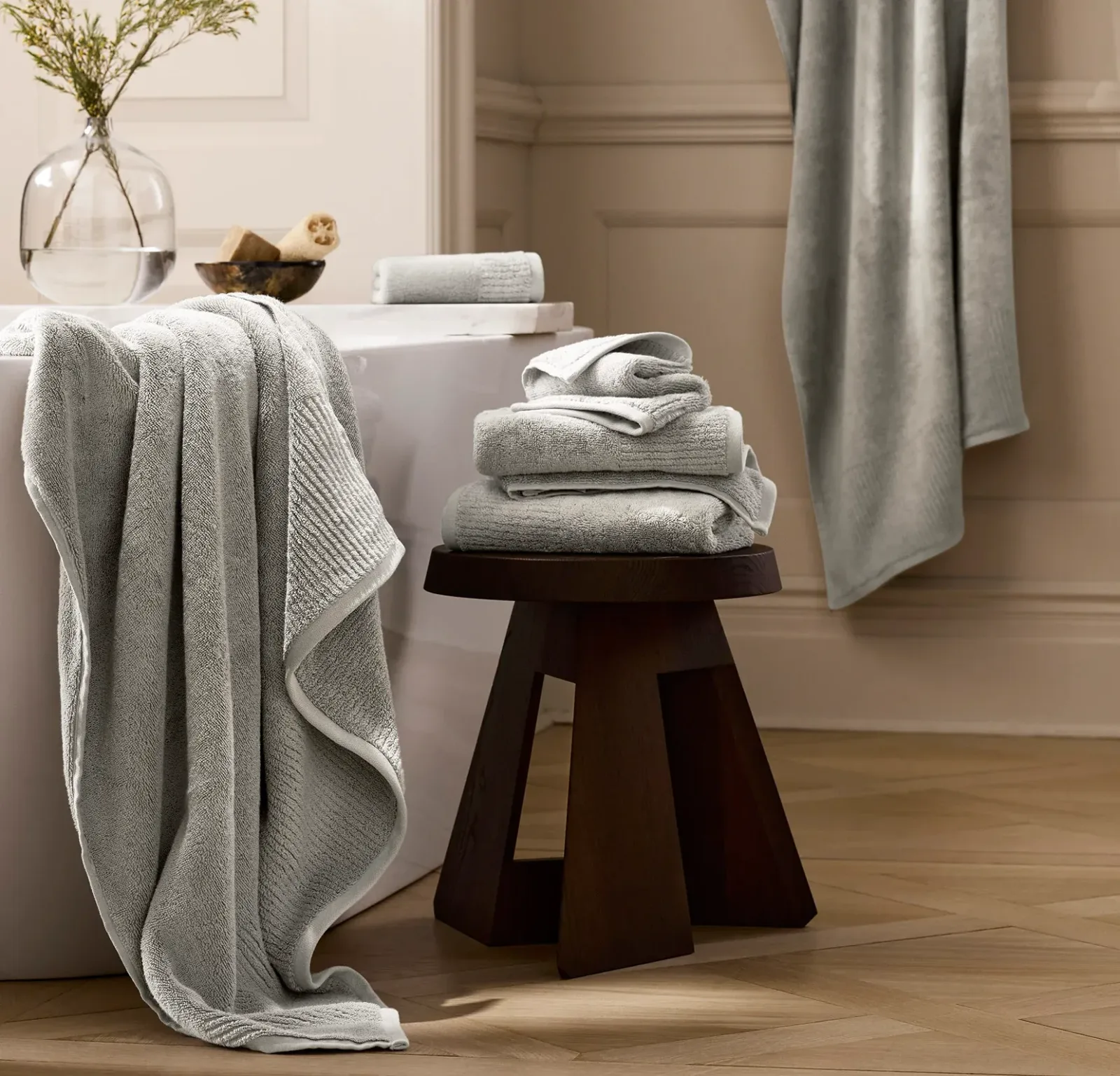 Turkish Ultra Plush Bath Towel – Pewter (Personalized)