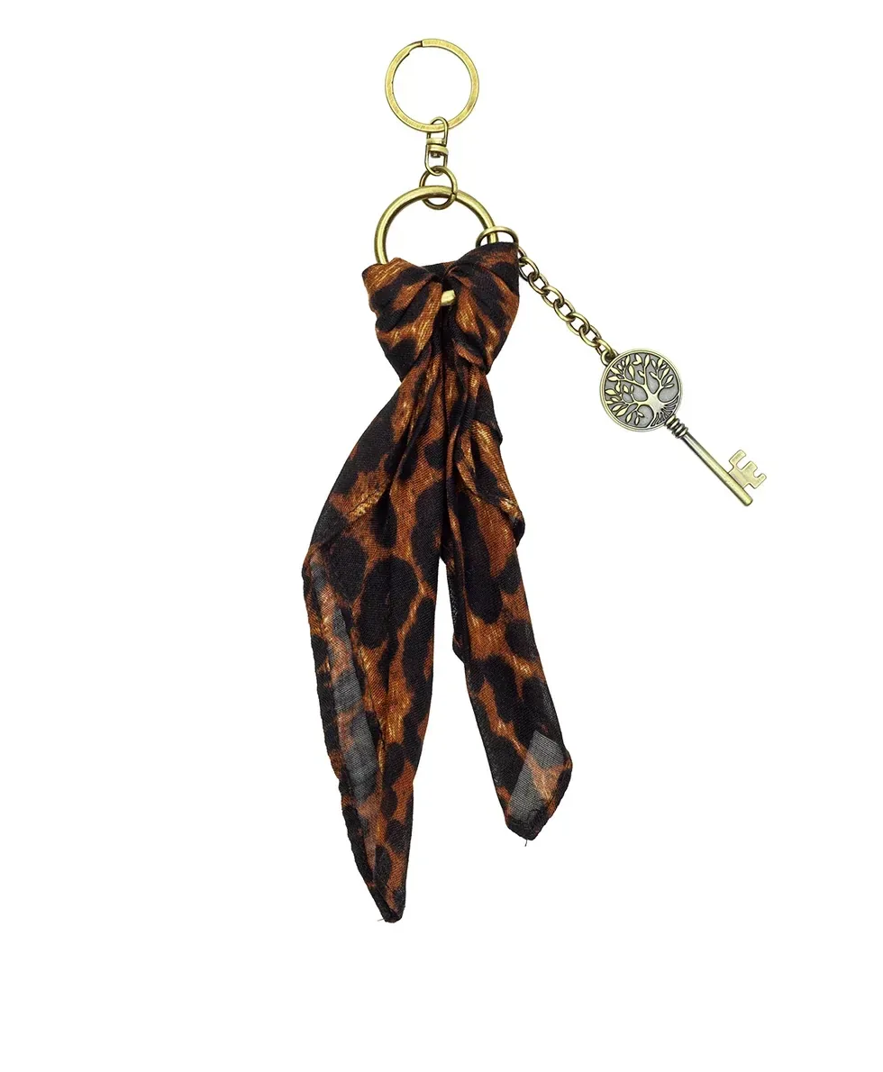 Mini Scarf With Key Bag Charm – Exotics – Leopard