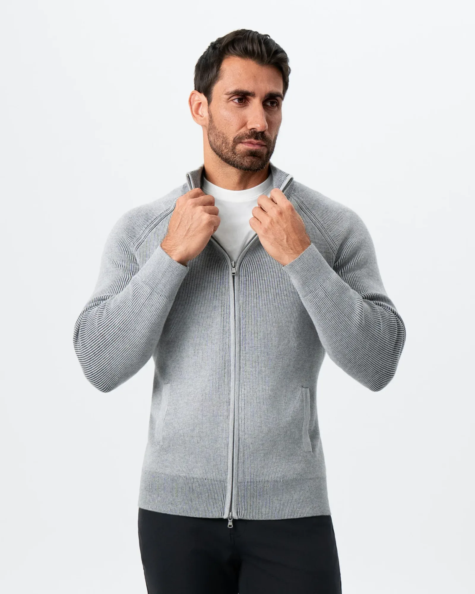 Mid-Weight Sweater Bomber – Grey