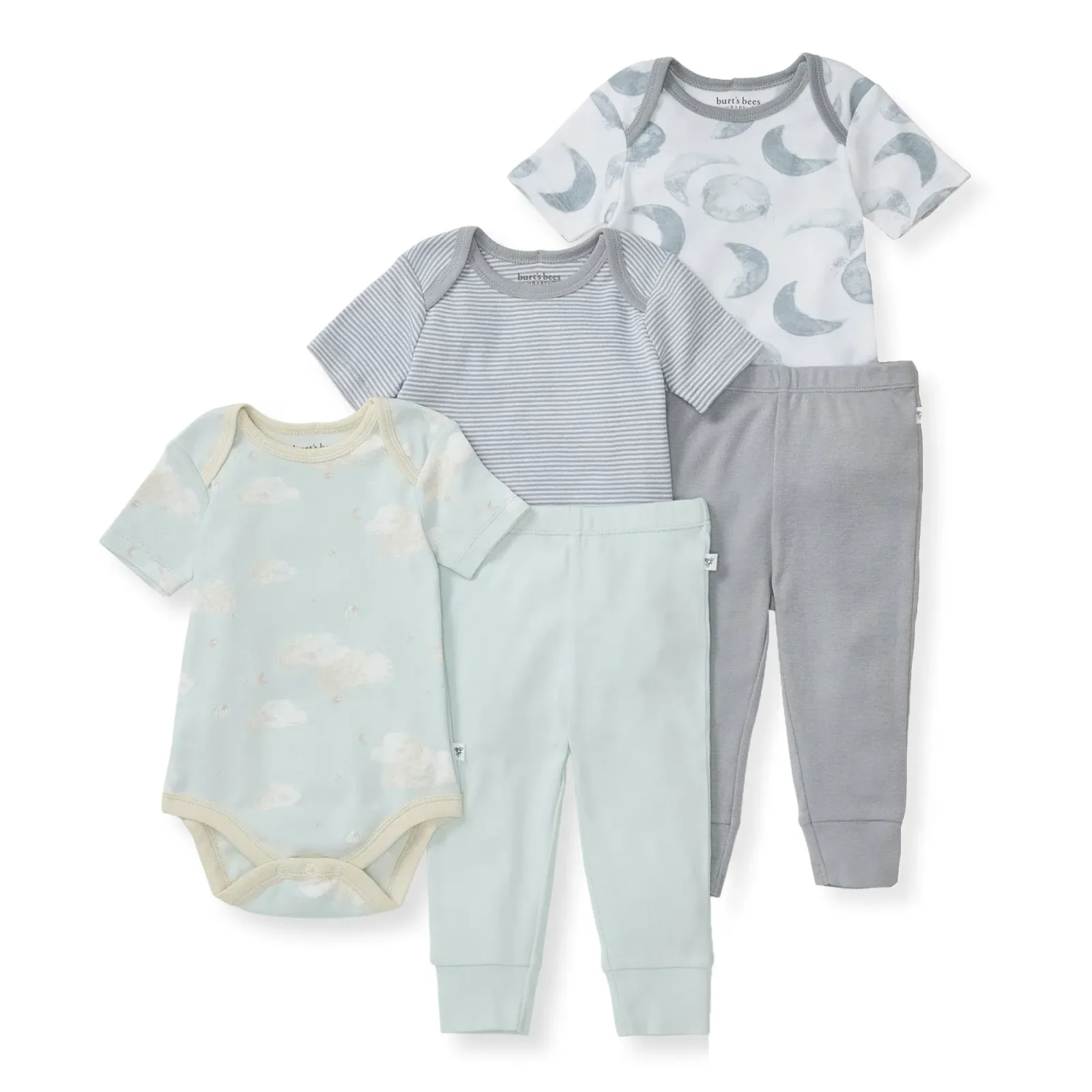 Quarry Organic Short Sleeve Bodysuit & Pant Pack of 5