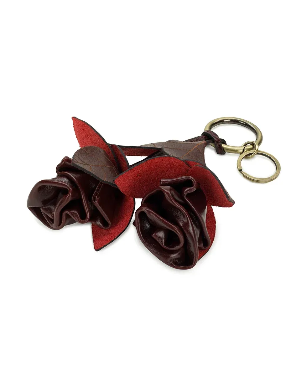Laced Rose Key Fob – Vintage Distressed – Plum