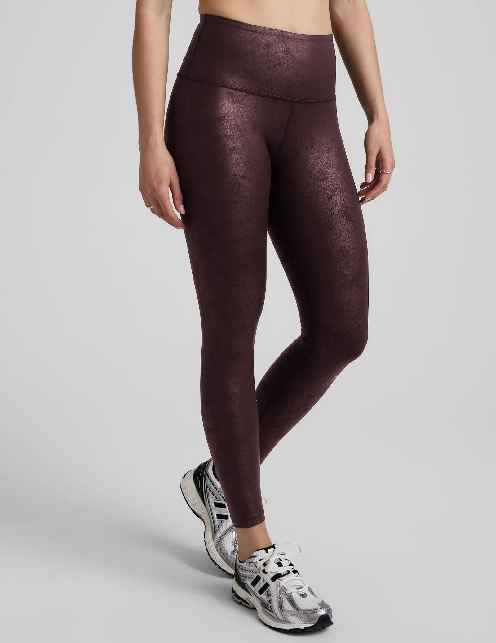 Leatherette High Waisted Midi Legging