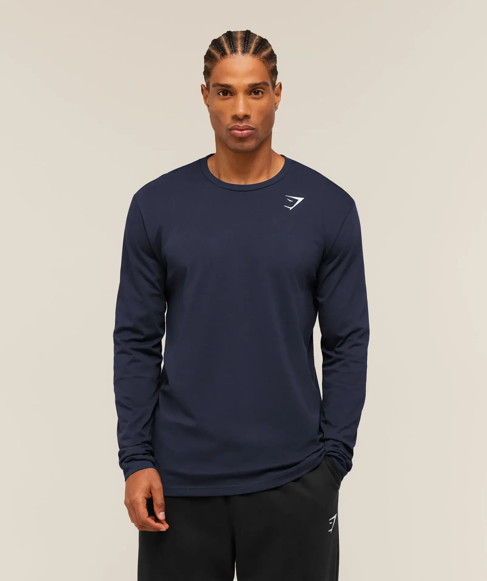 Gymshark Crest Long Sleeve T-Shirt – Heavy Blue
