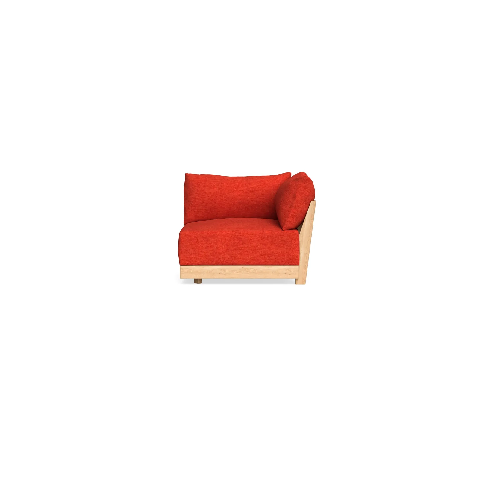 Modular Bondi Latte Corner Chair in Poppy Orange – Memory Foam Blend