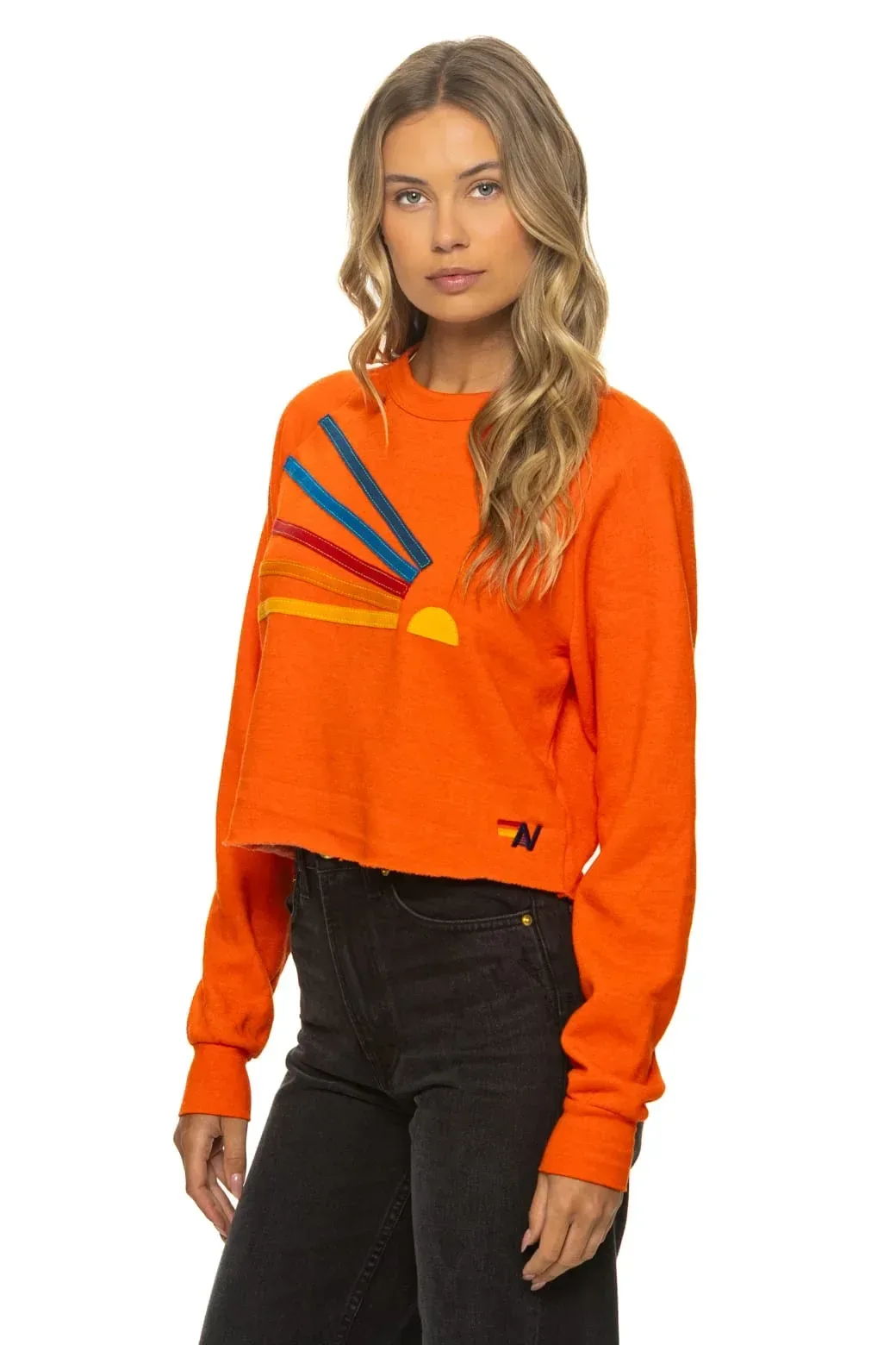Daydream Cropped Crew Sweatshirt Relaxed – Orange