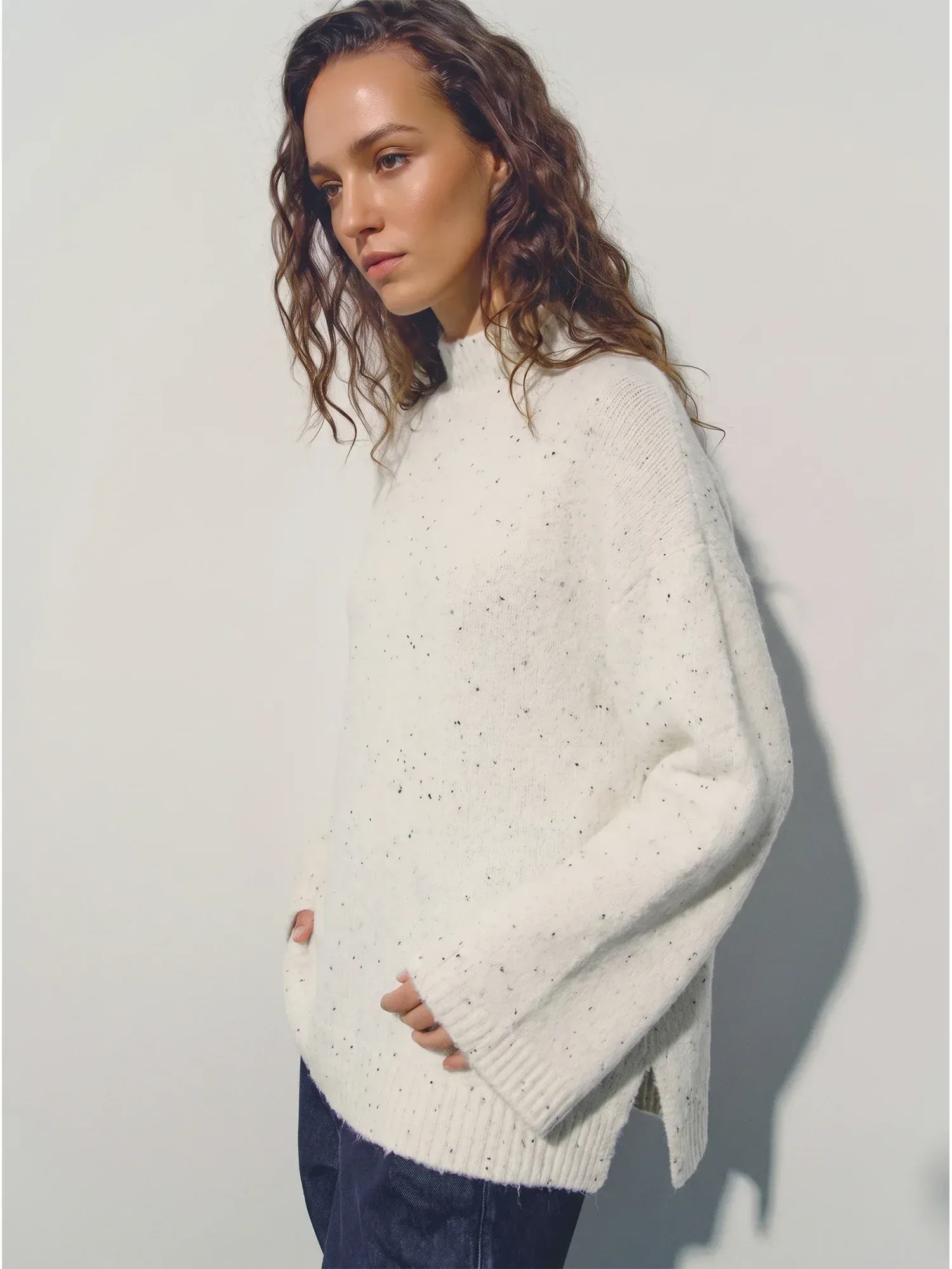 Speckled Oversized Knit Sweater