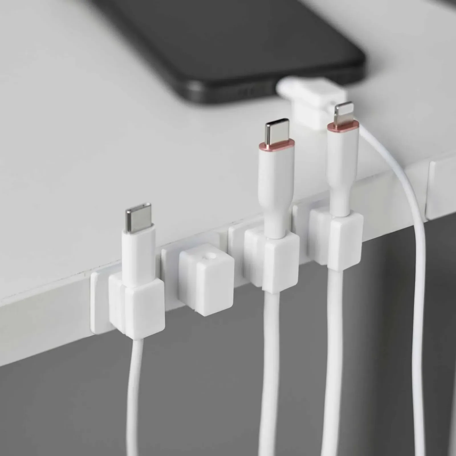 Magnetic Cable Holders With Adhesive Steel Bases (Set of 5) – Silicone