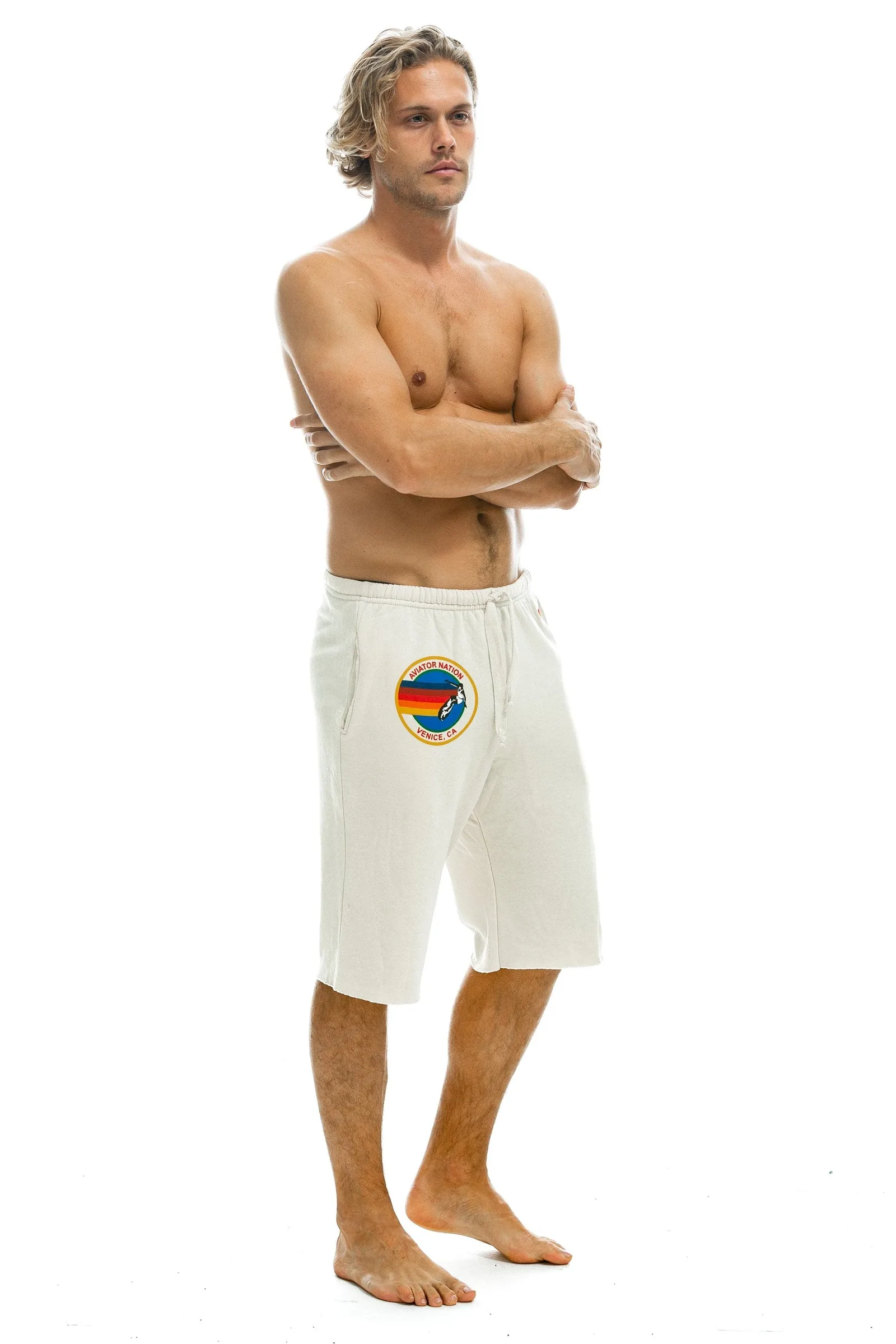 AVIATOR NATION Venice Sweatshorts – Vintage White