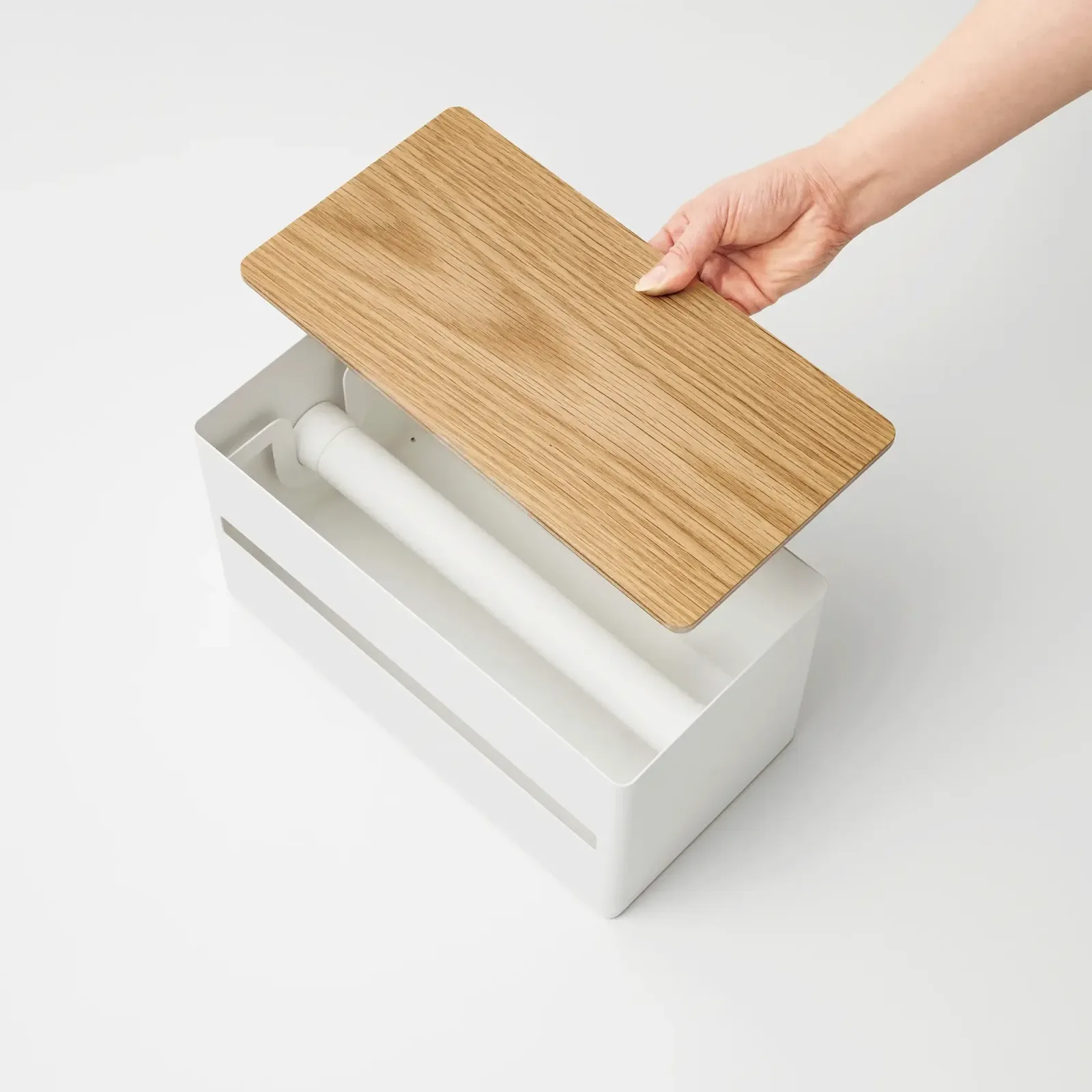 Paper Towel Dispenser – Steel + Wood