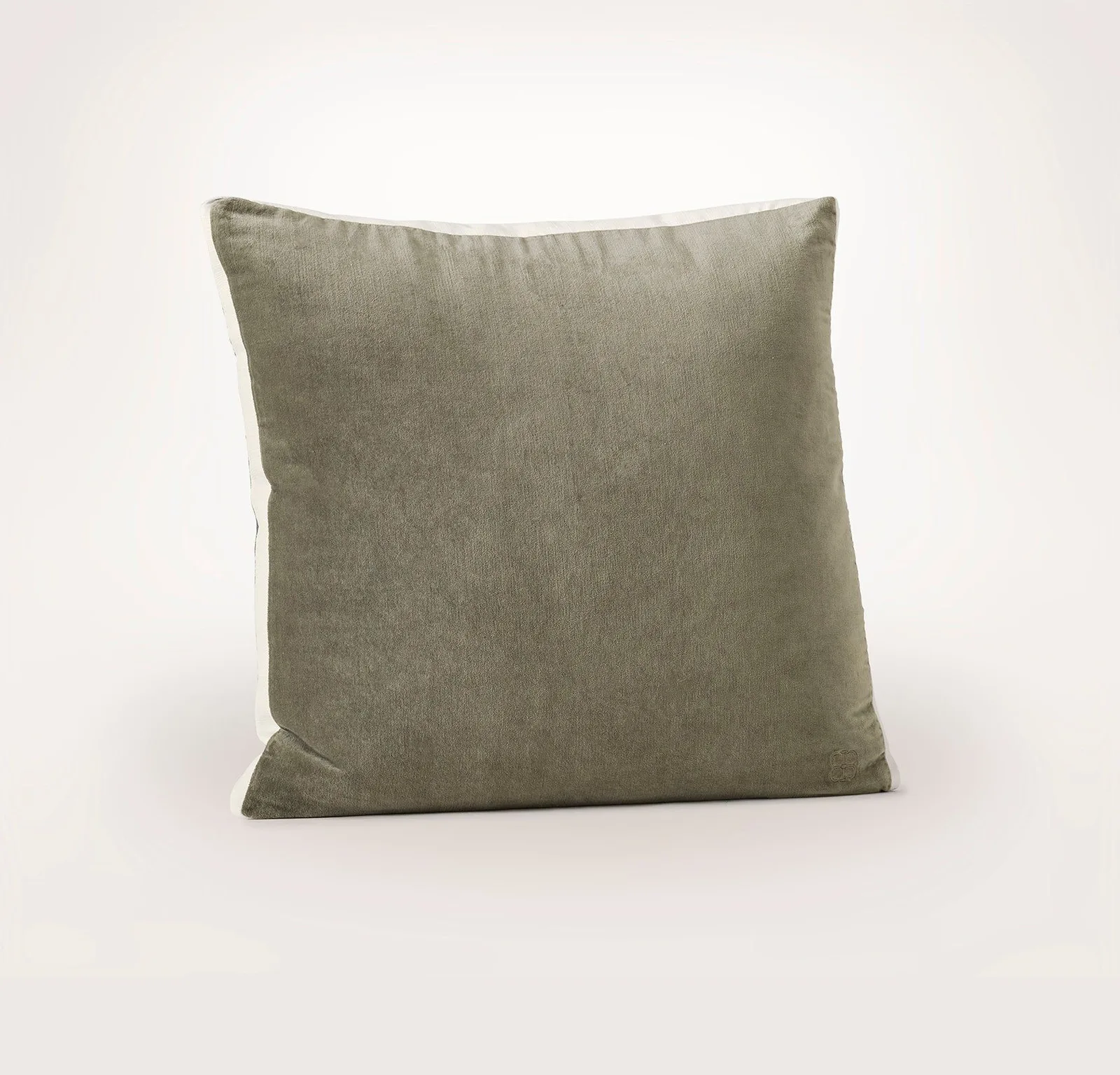 Ligne Velvet Pillow Cover (Square) – Juniper/Cream