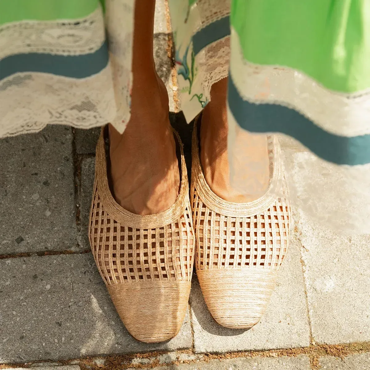 The Clara – Natural Grid Raffia