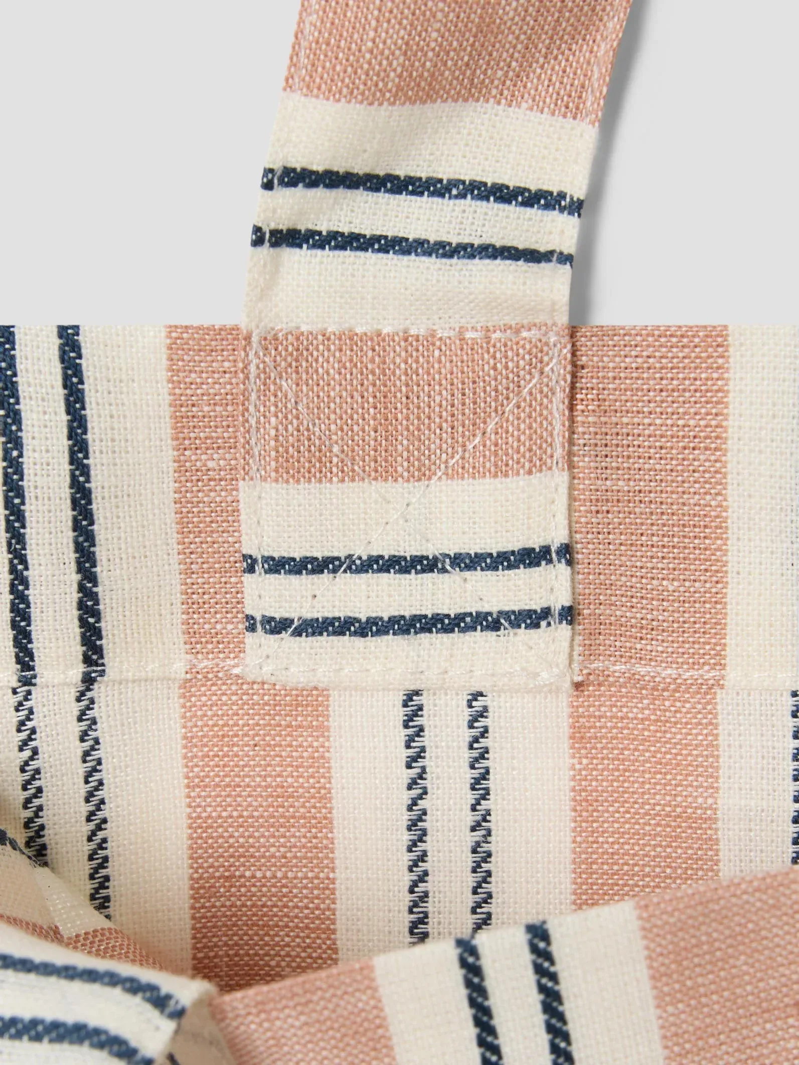 Warm Clay Somerley Stripe Linen Blend Tote Bag