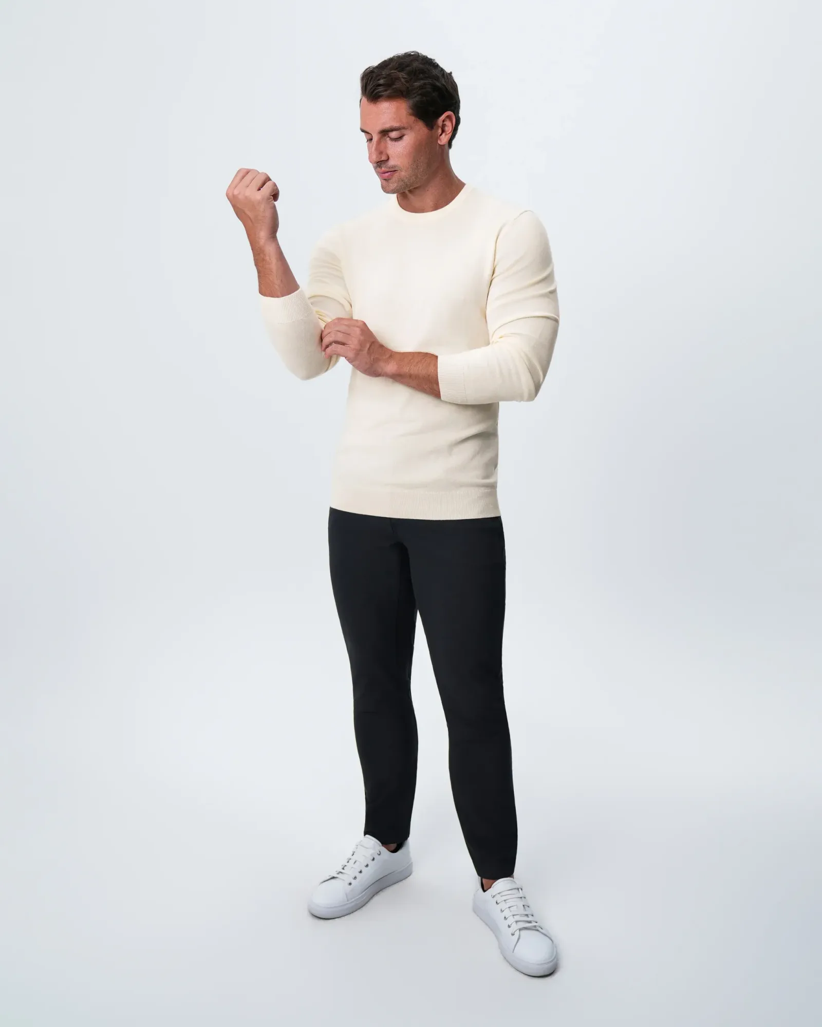 Mid-Weight Wool Crewneck – Cream