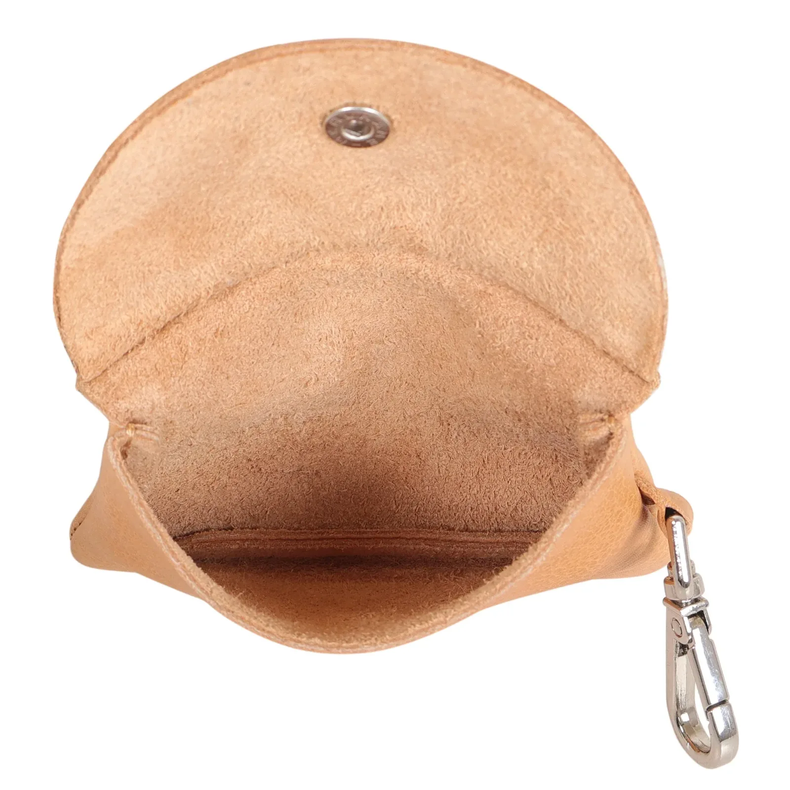 Stitch Detail Leather Mini Snap Pouch
