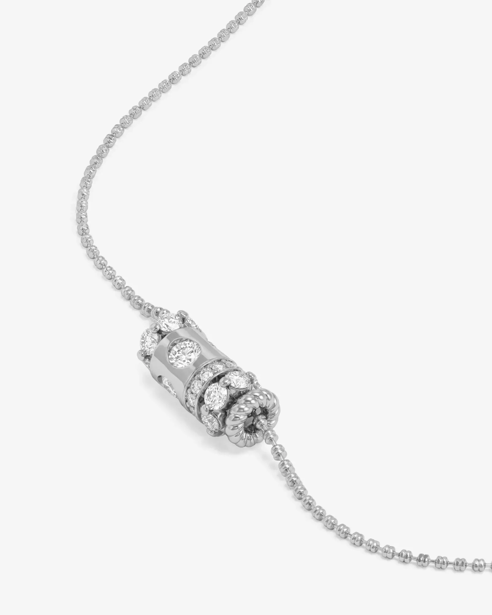 Ashley Venice Necklace 13mm – Silver|White Diamondettes